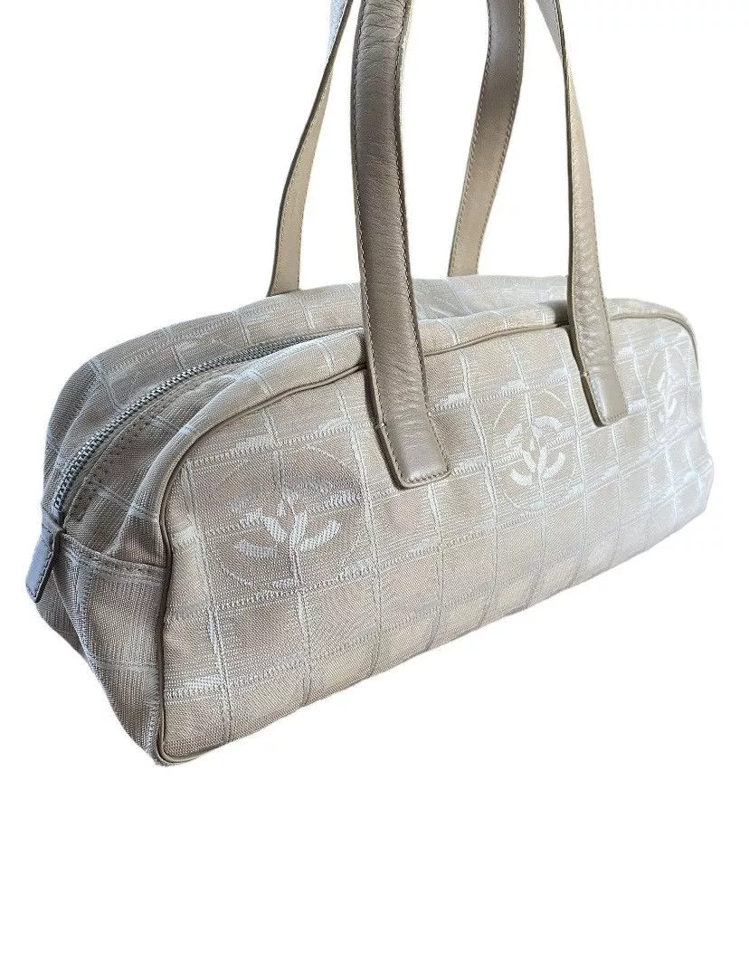Chanel Shoulder Bags Chanel CC Canvas Baguette Bag Beige