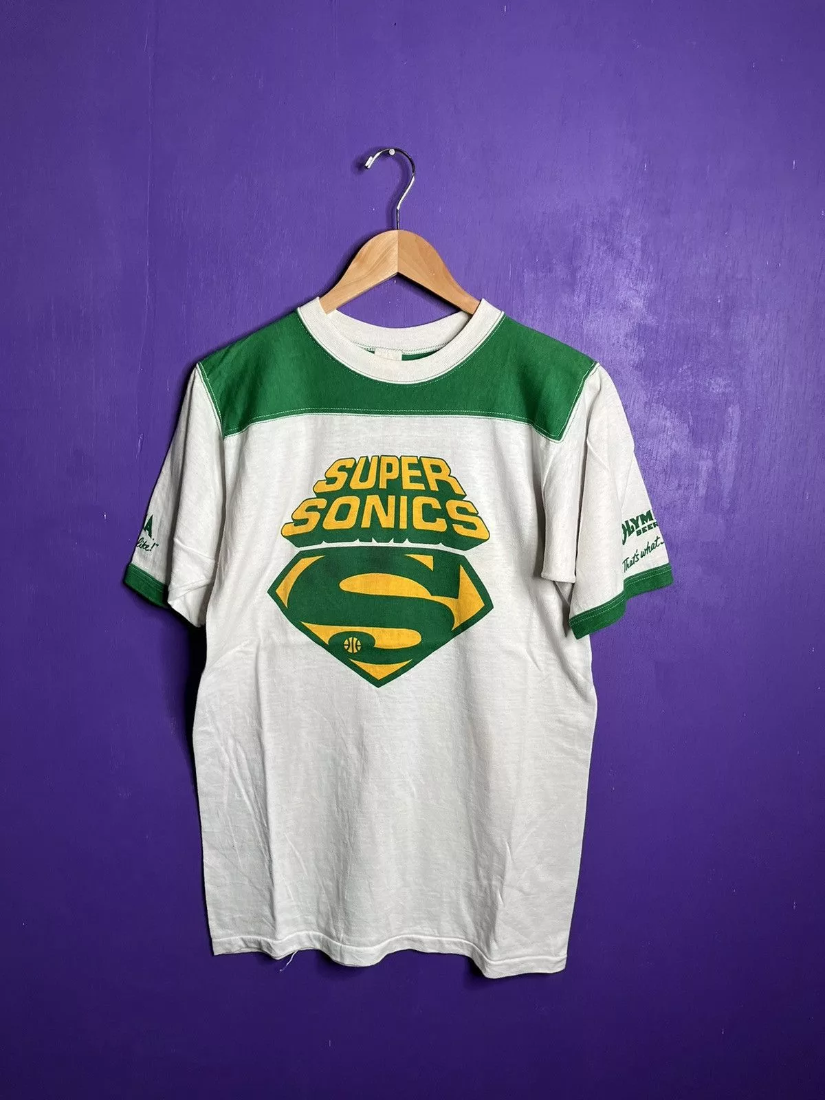 NBA Short Sleeve T Shirts NBA × Vintage Vintage 80s Seattle SuperSonics logo t-shirt White