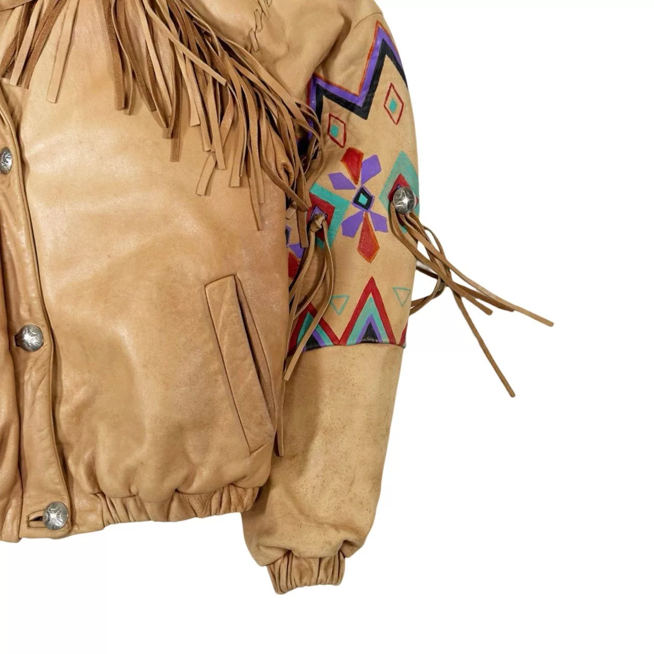 Vintage Leather Jackets Vintage 90s Casserly Tassel Leather Custom Jacket Brown Streetwear
