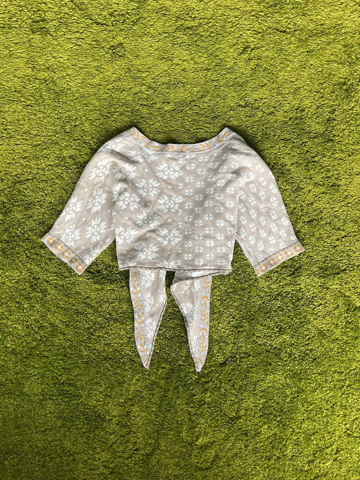 Designer Sweaters Designer Gudrun Sjoden avant garde jacquard cardigan sweater Beige Avant-Garde
