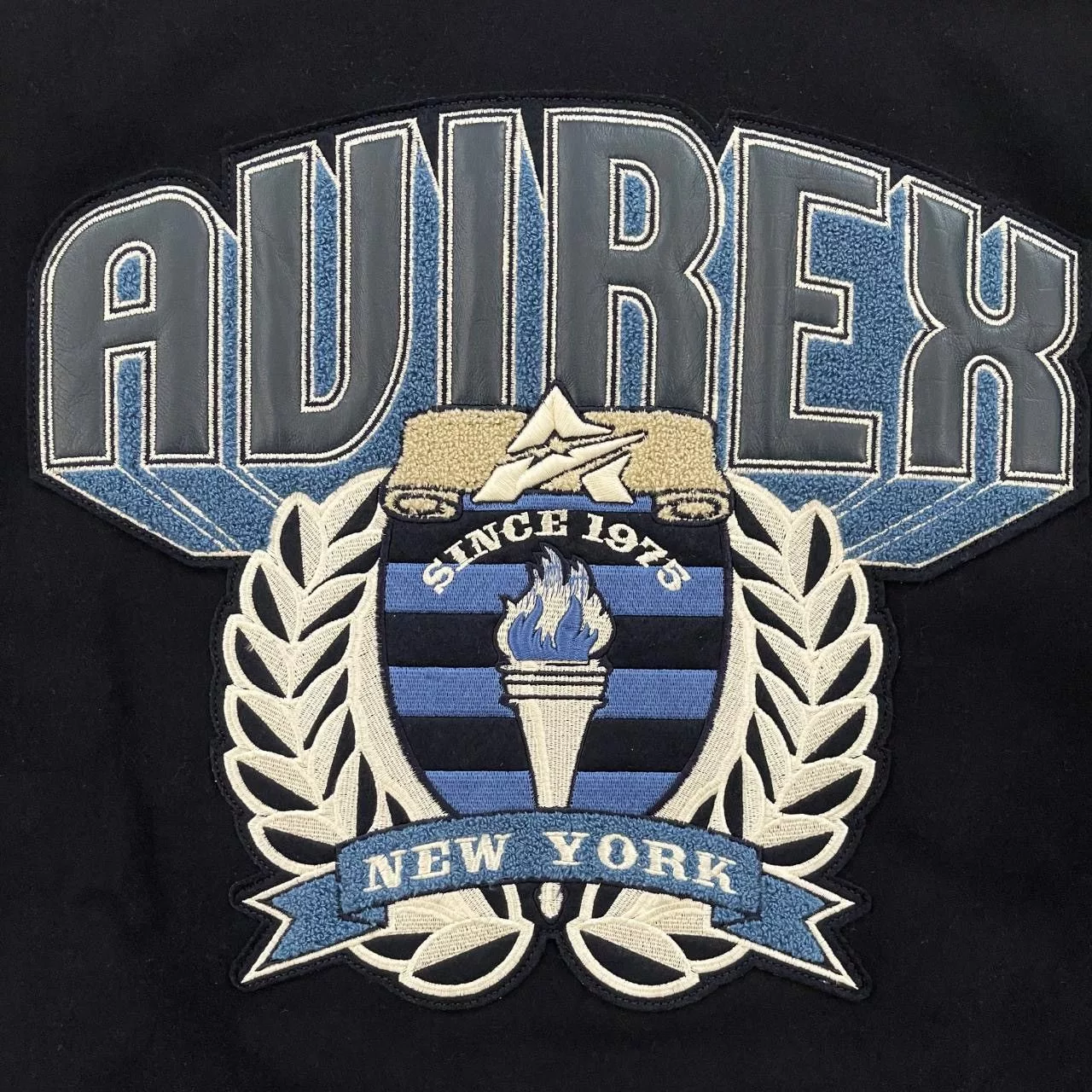 Avirex Leather Jackets Avirex Leather Varsity Jacket Blue