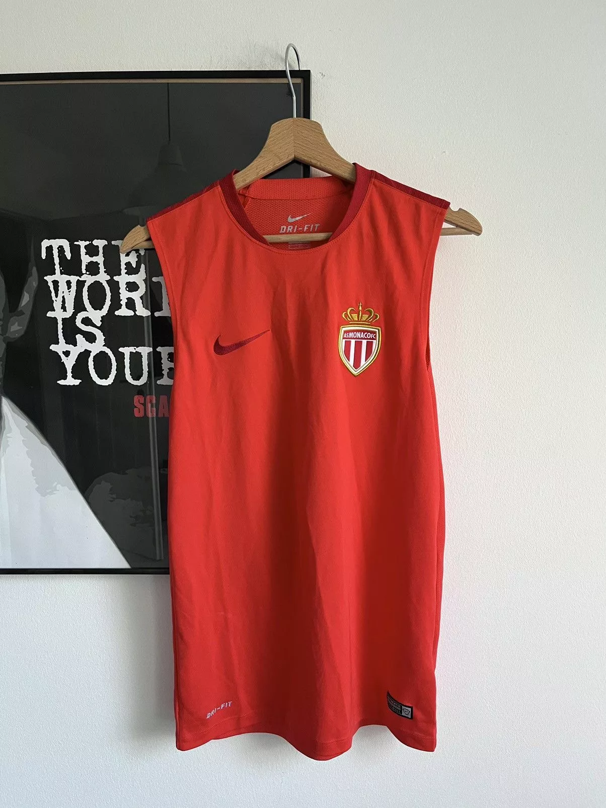 Nike Tank Tops Sleeveless Nike × Vintage Vintage Nike AS Monaco FC Training Tank Jersey Size S Pink