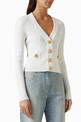 Balmain Sweaters Balmain o1w1db10624 Cardigan in White