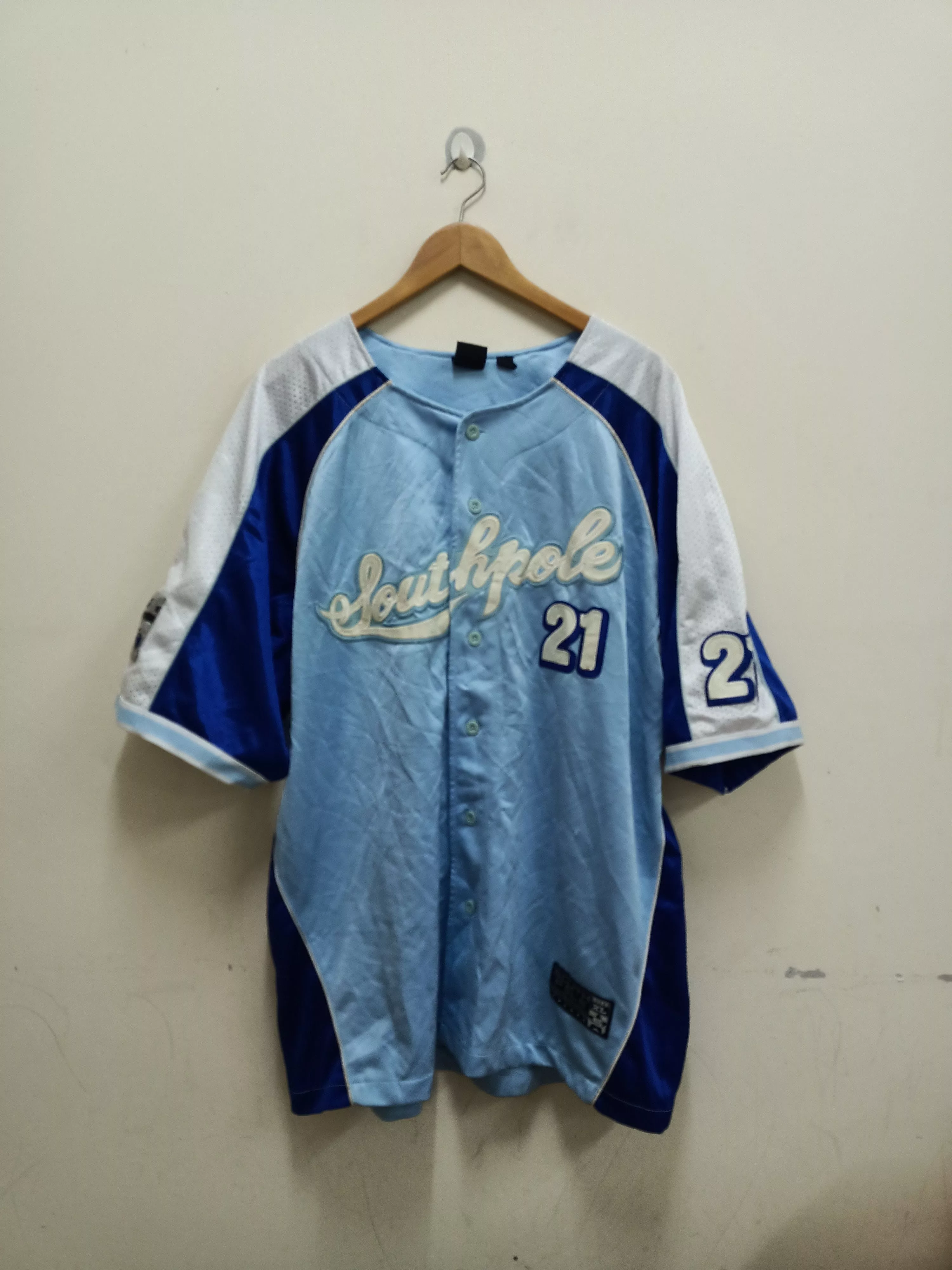 Southpole Jerseys Vintage Southpole NYC baseball jersey Blue Streetwear