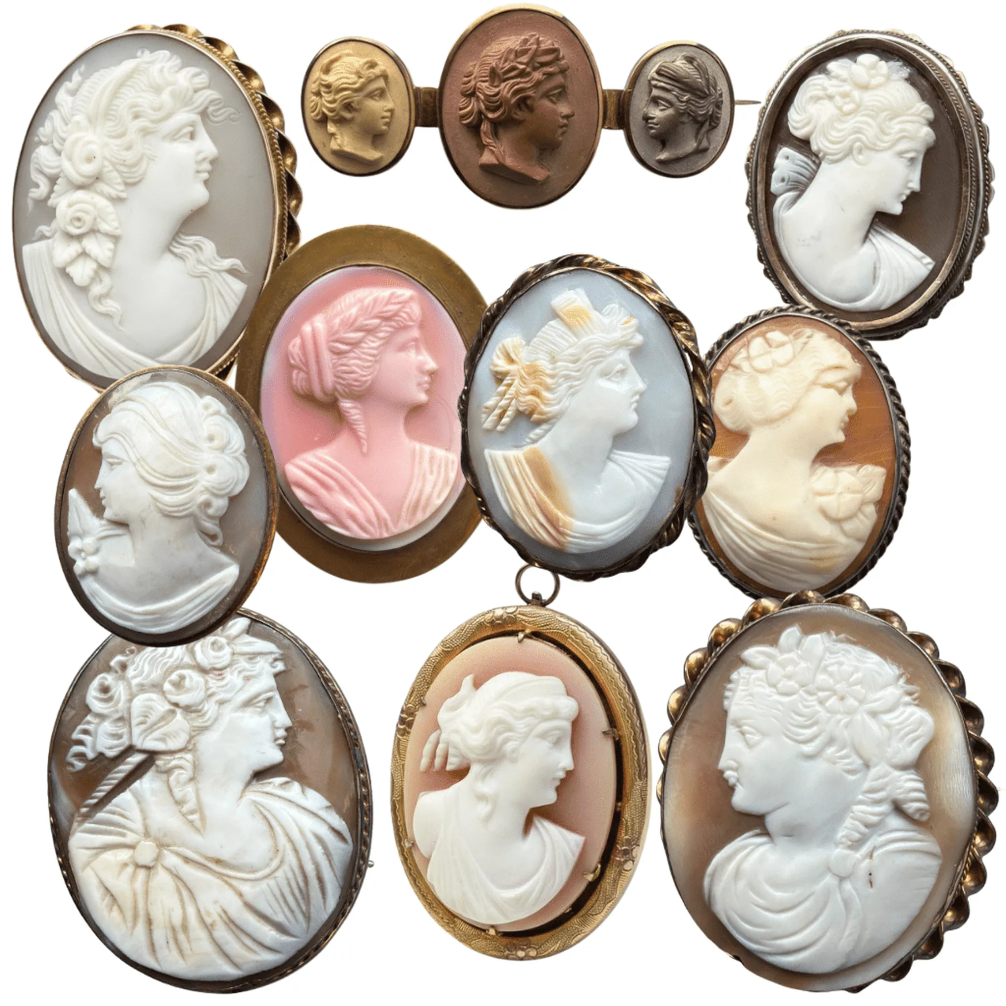 Vintage Assorted Cameo Collection - Curated Home Decor