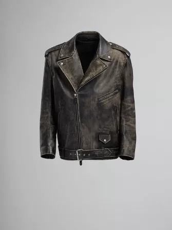 Marni Leather Jackets Marni o1srvl11e0724 Leather Jacket in Black