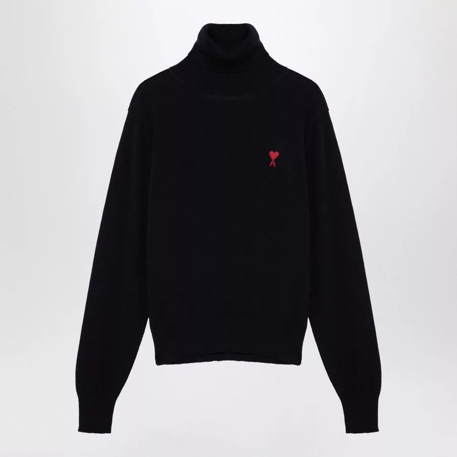 AMI Sweaters AMI o1d2blof0724 Turtleneck in Navy Blue