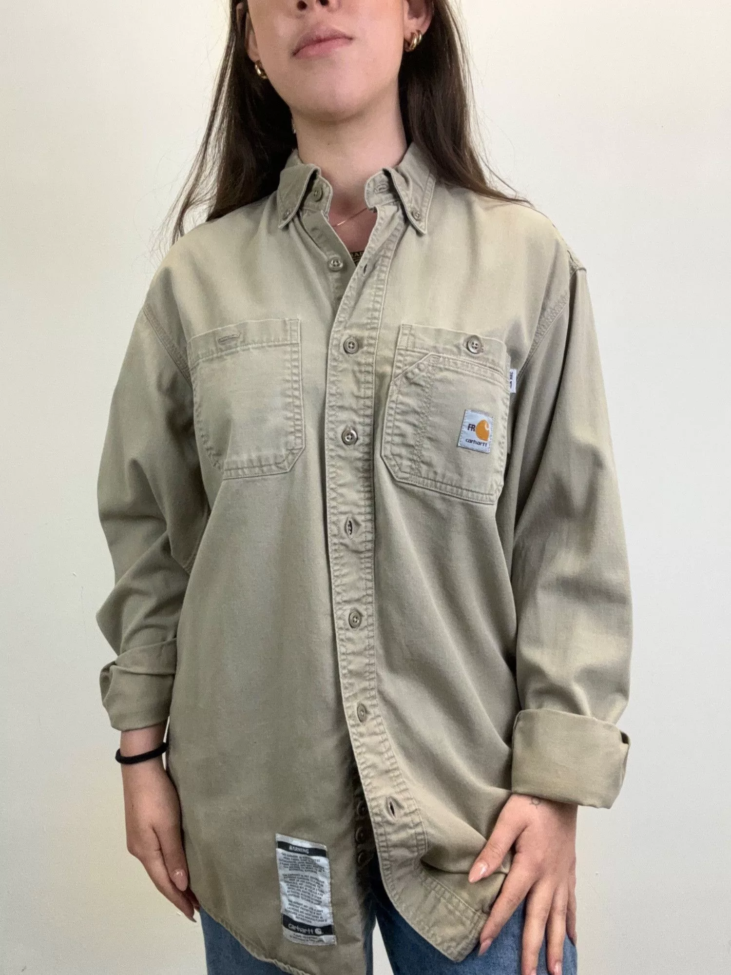 Carhartt Shirts Button Ups S Carhartt Tan Button Up Brown
