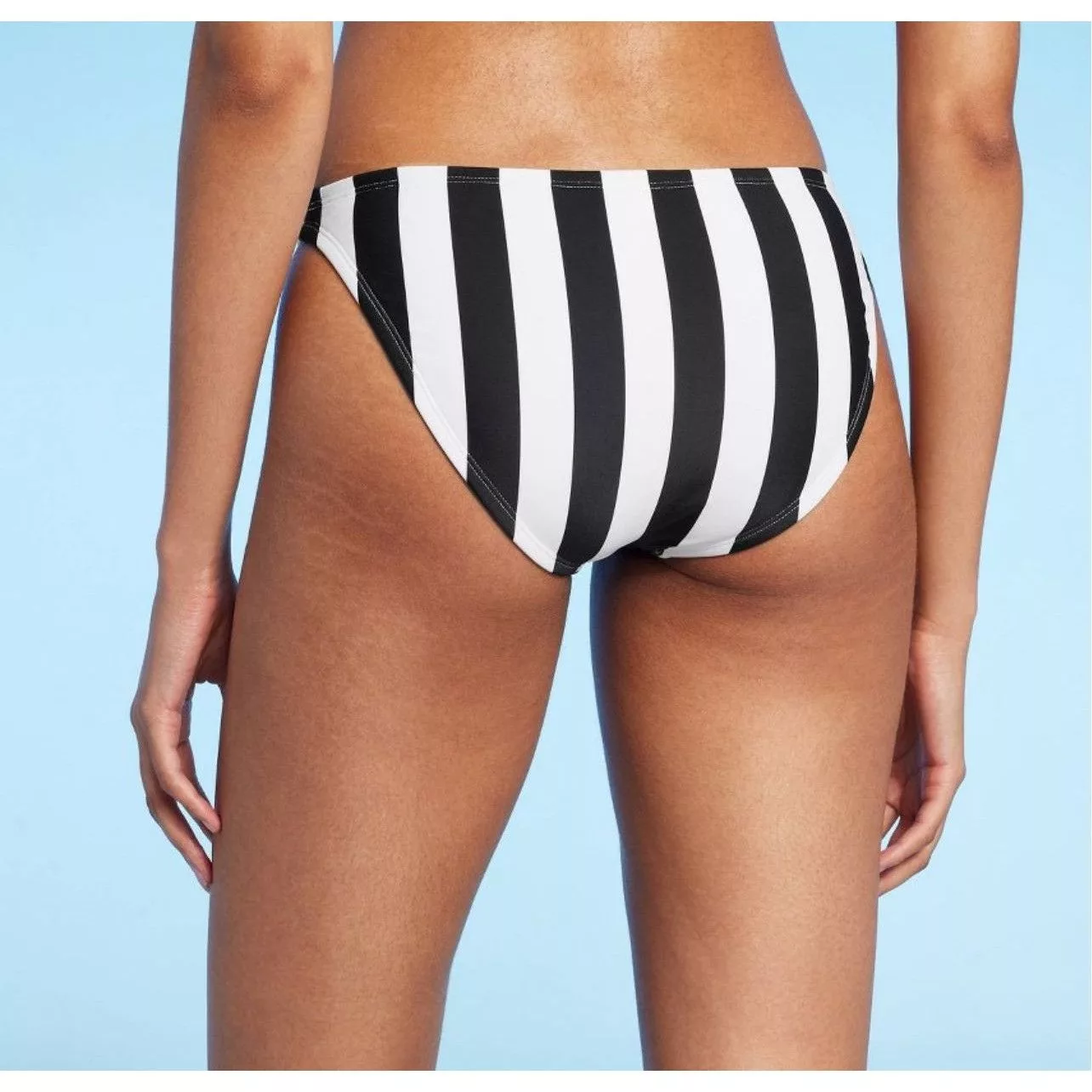 Other Socks Intimates Other Shade & Shore -Women's Striped Medium Coverage Bikini Bottom White