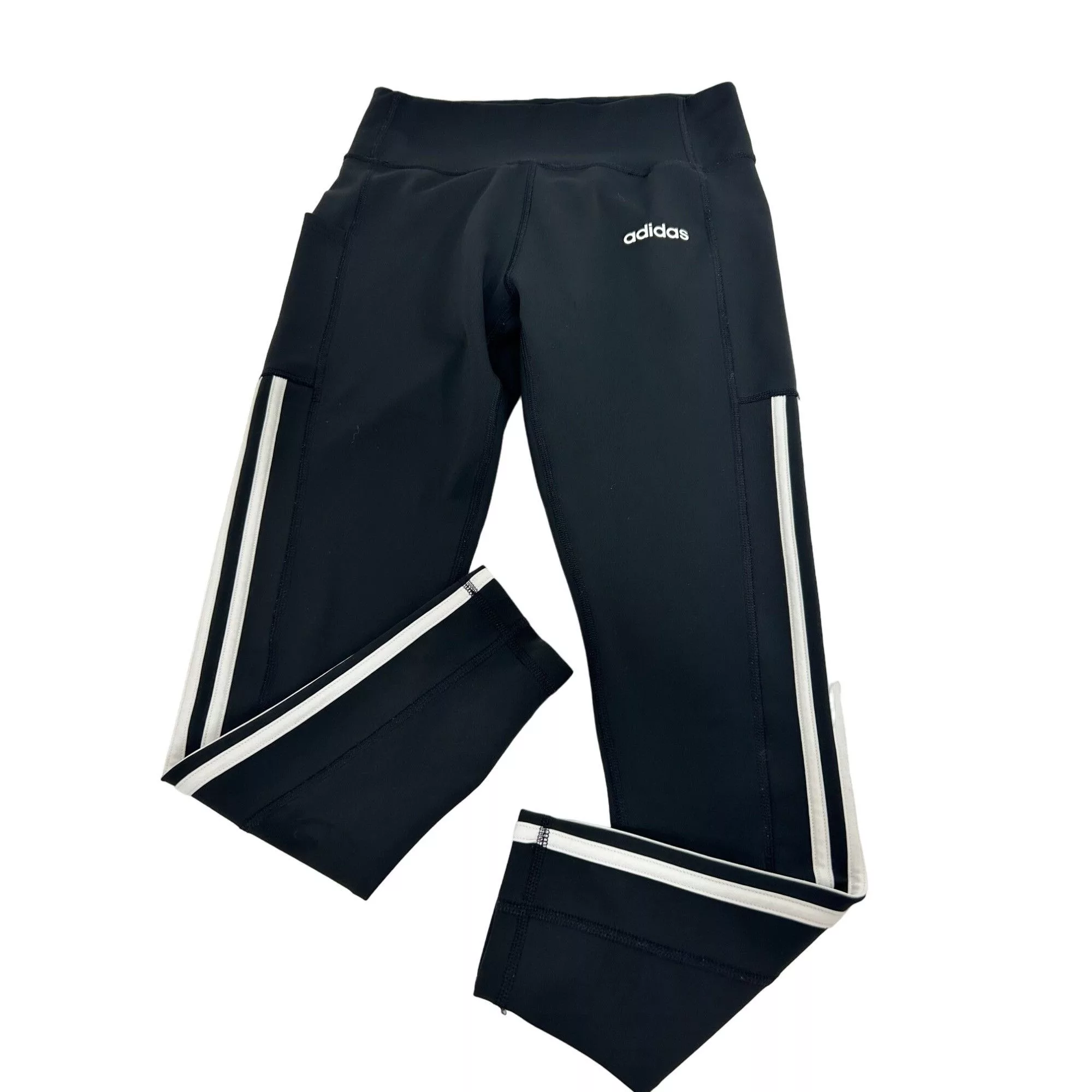 Adidas Leggings Adidas Women Cropped Leggings Climalite Black White Stripes