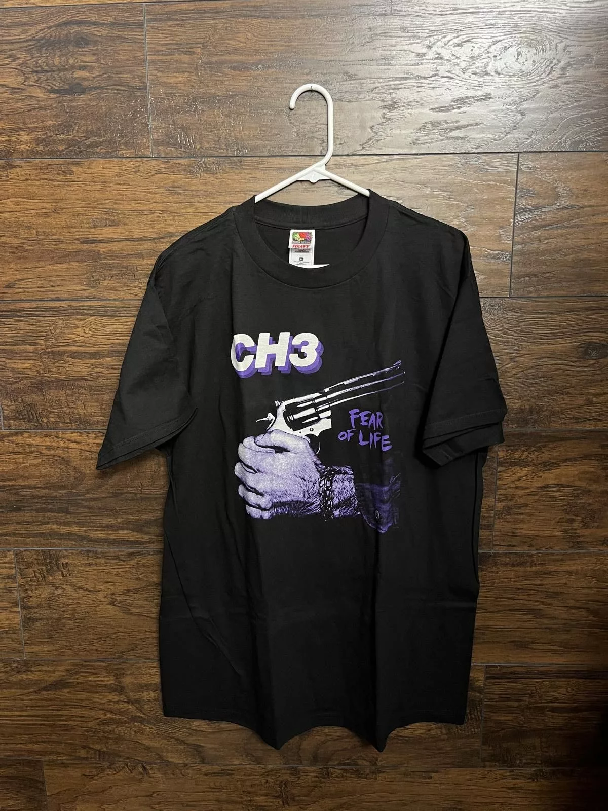 Hanes Short Sleeve T Shirts Hanes Vintage CH3 Fear of Life Band T-shirt - Channel 3 Shirt Black