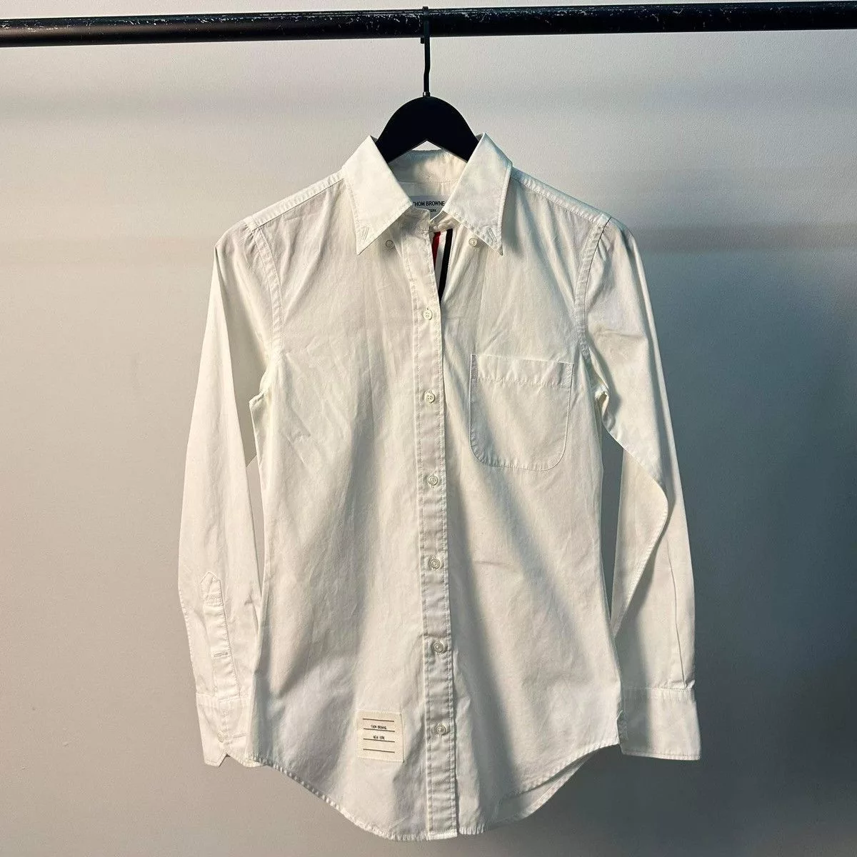 Thom Browne Button Ups THOM BROWNE STRIPED POPLIN SHIRT White Luxury