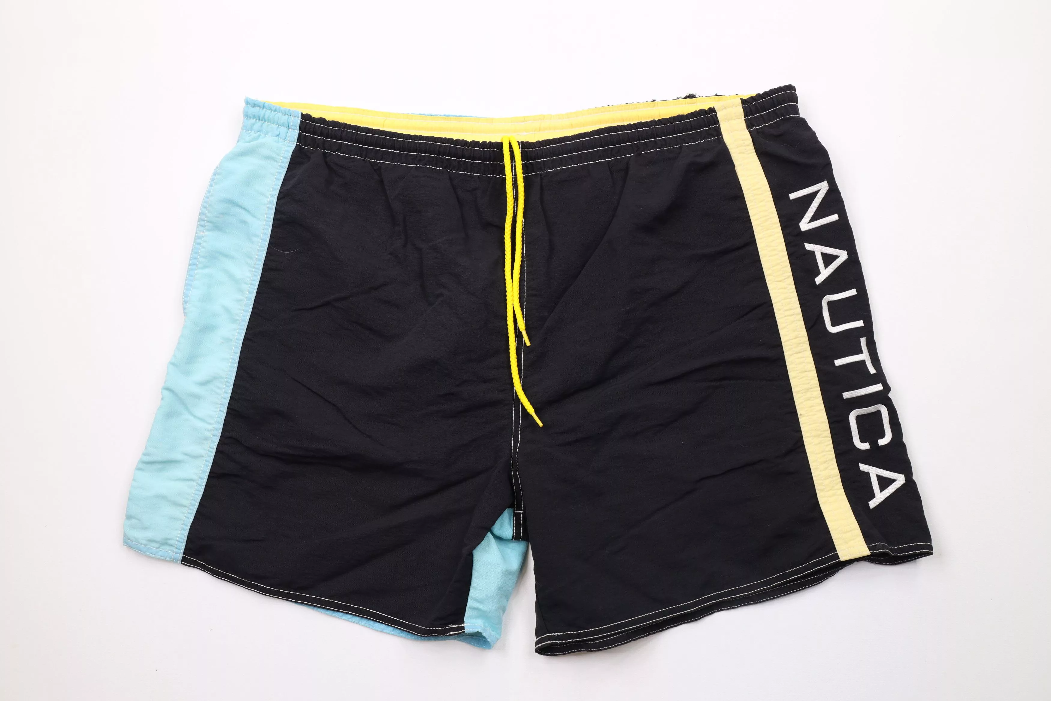 Nautica Shorts Nautica × Vintage Vintage 90s Nautica Block Lined Shorts Swim Trunks AS IS Multi