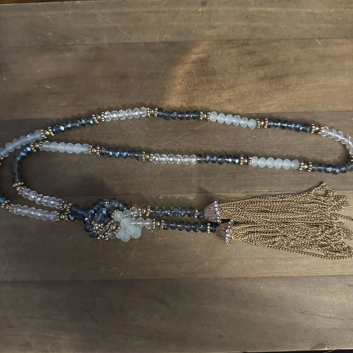 Other Necklaces Other Crystal bead lariat necklace Blue