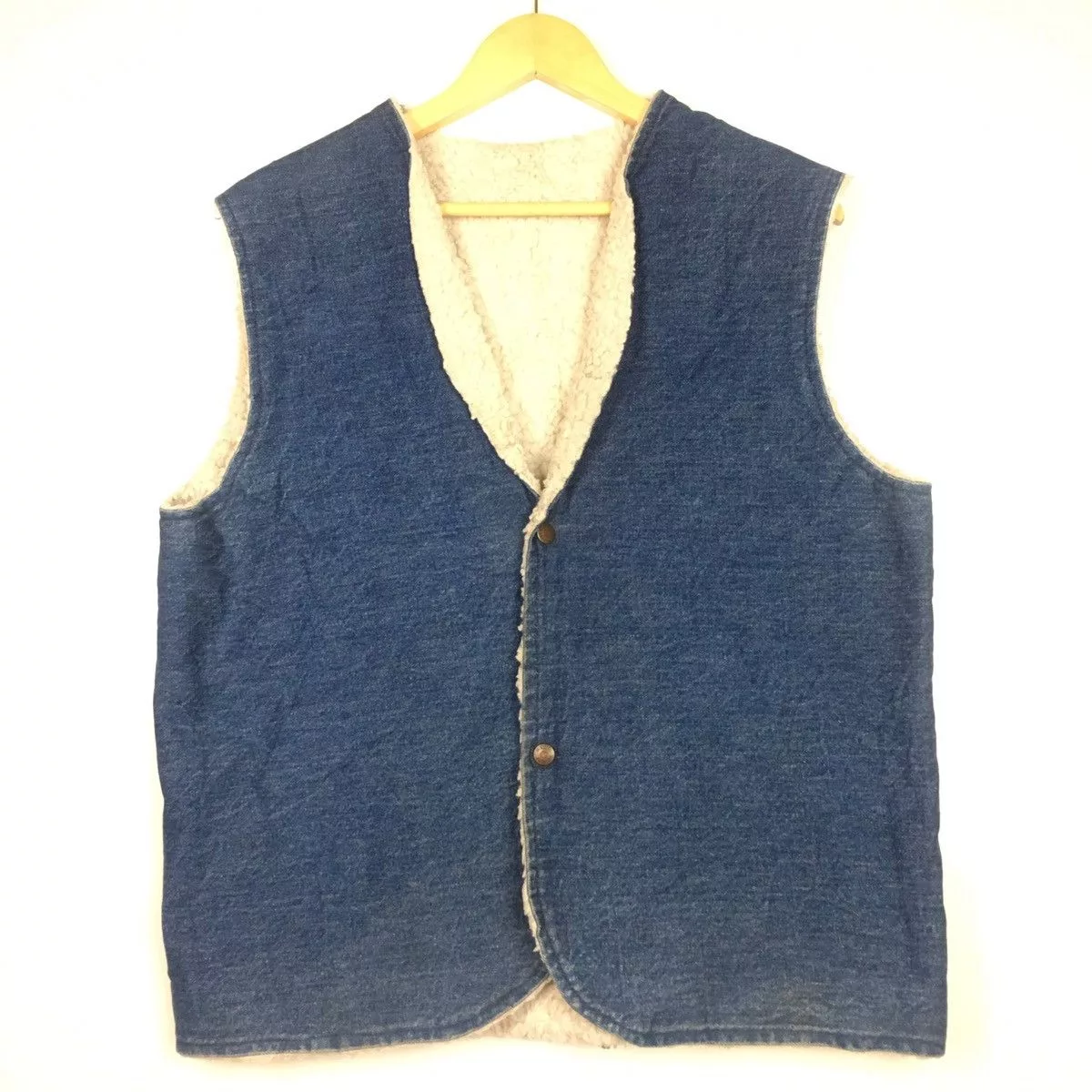 Vintage Denim Jackets Vintage Vtg 70-80's Denim Sherpa Lined Vest Jacket Blue