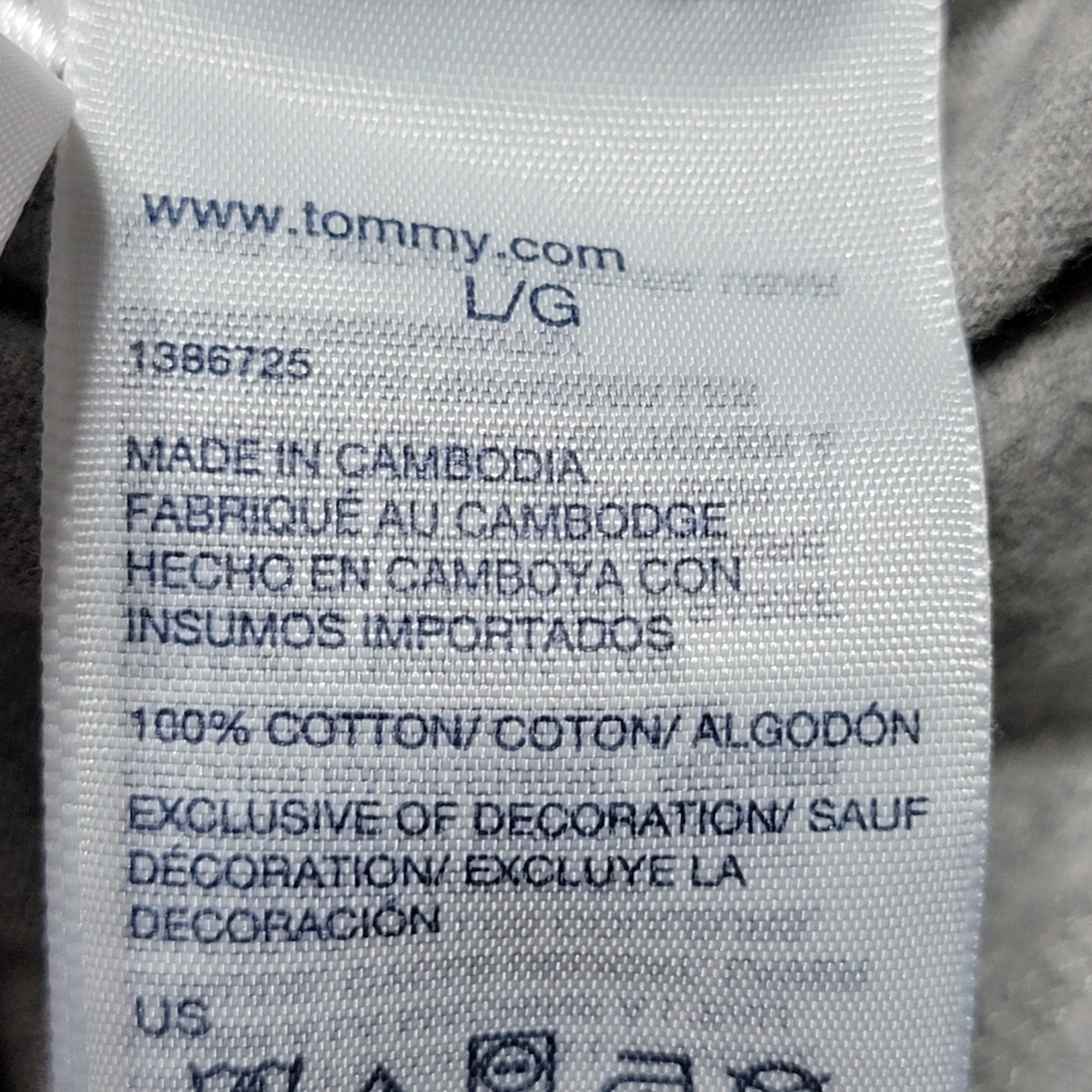 Tommy Hilfiger Short Sleeve T Shirts Tommy Hilfiger Tee - Grey with Raised Letters - Size Large Gray