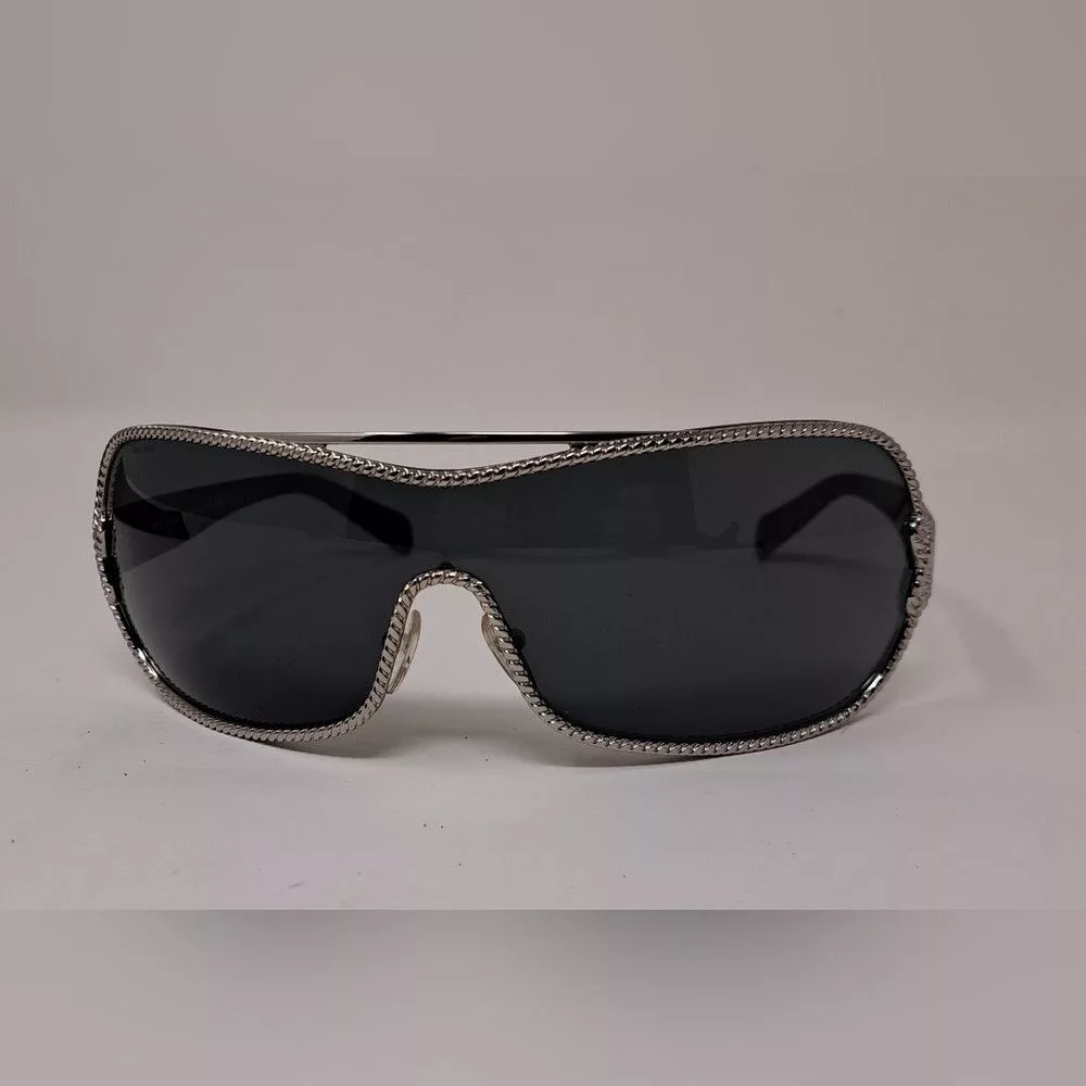 Prada Sunglasses PRADA Women's Rimless shield sunglasses black silver SPR 62H