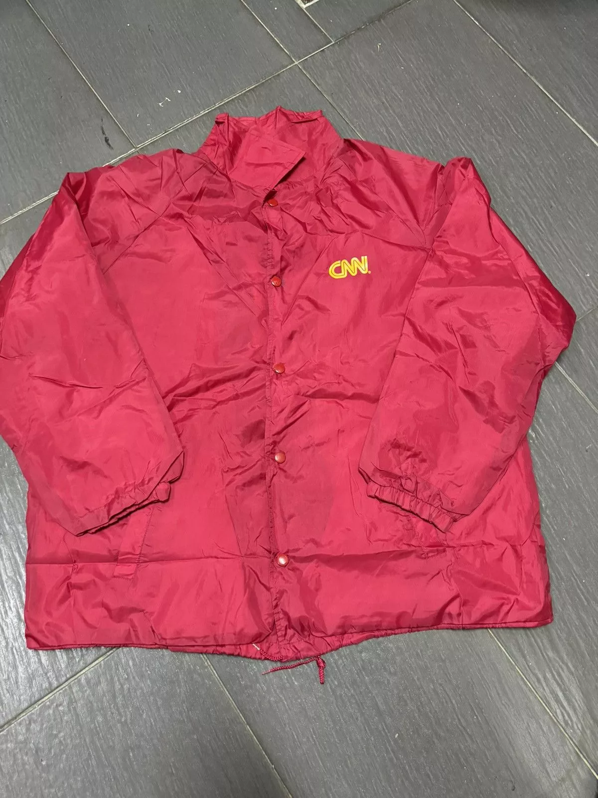 Vintage Light Jackets VINTAGE 90’S CNN COACH JACKET Red