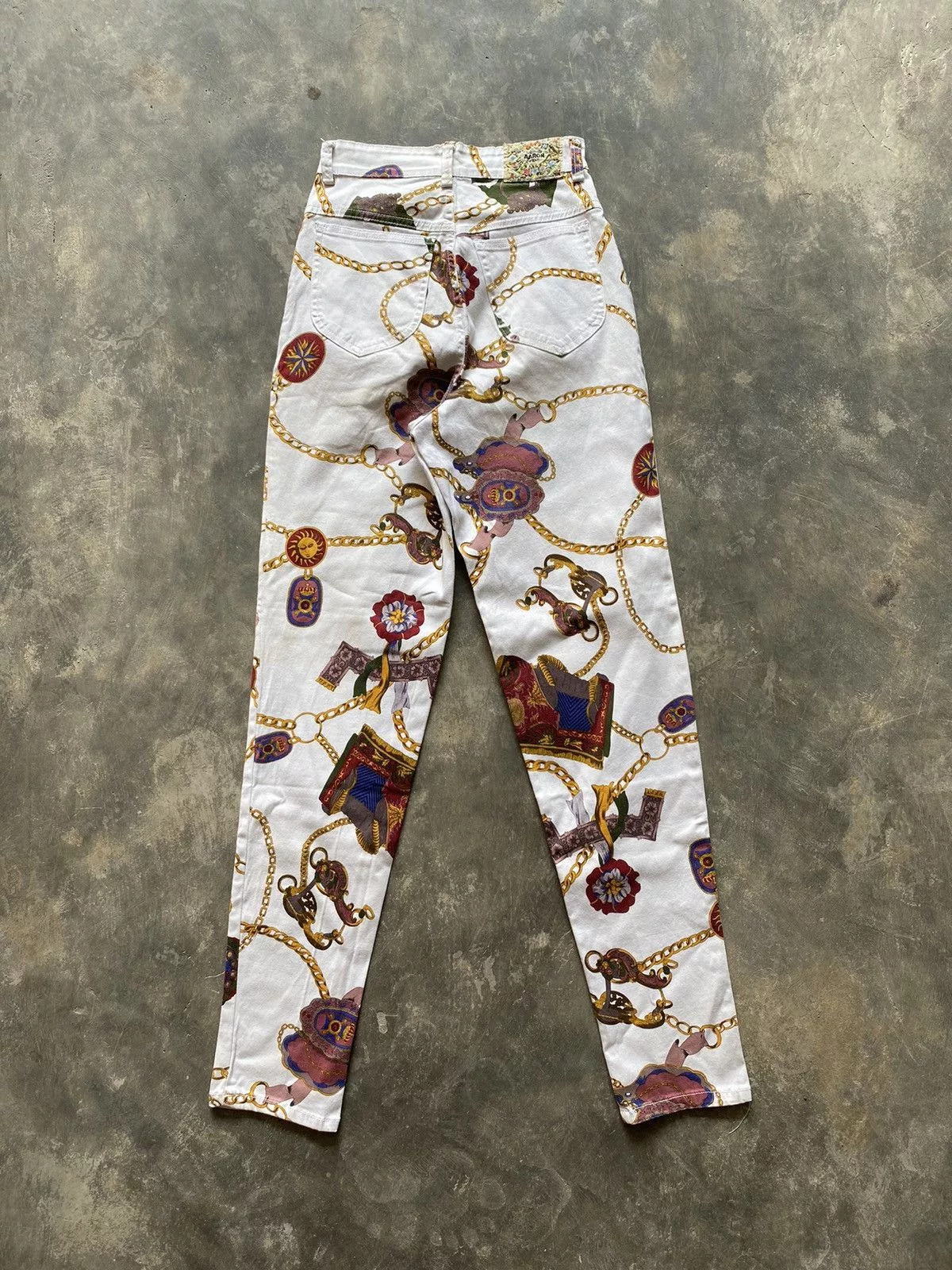 Vintage Jeans Crazy Vintage 90s Chain bondage print jeans White Luxury