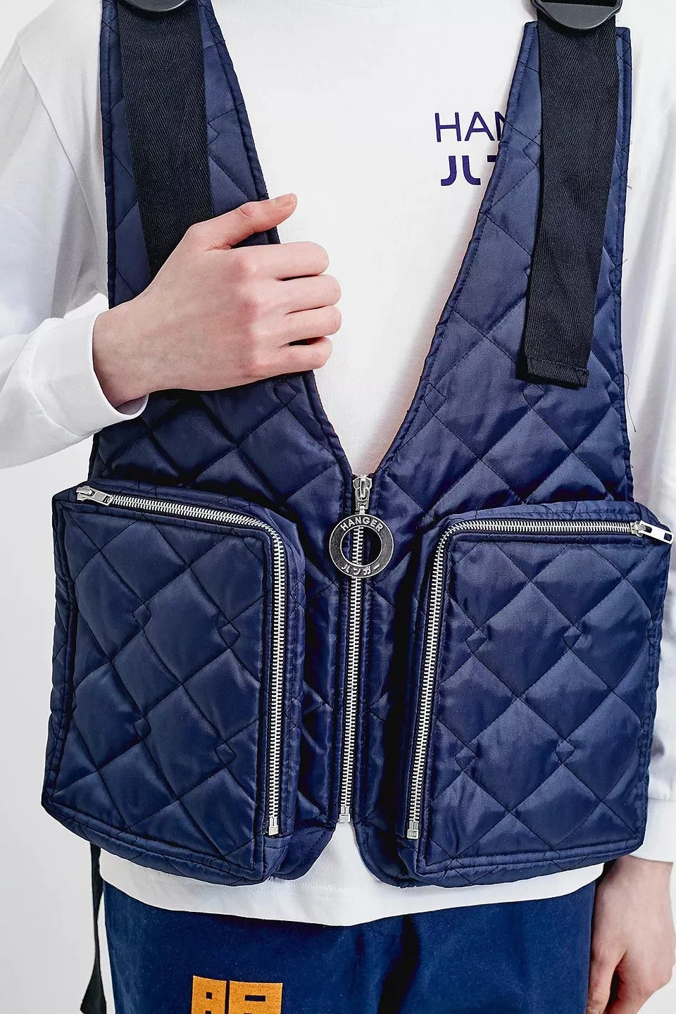 Other Vests Other HANGER UO Exclusive Navy Quilted Ripstop Gilet Blue Streetwear