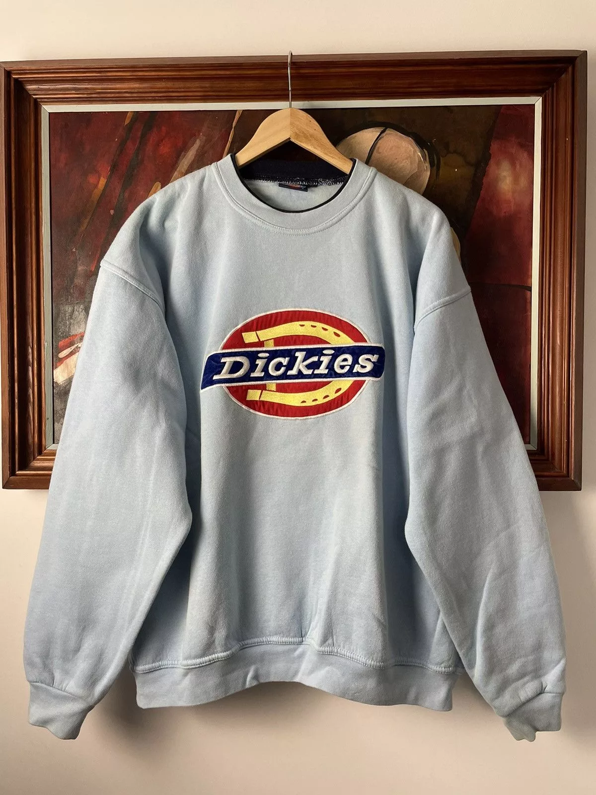Dickies Sweatshirts Hoodies Dickies × Vintage Vintage 90s Dickies Baby Blue Crewneck Workwear Skate Rare