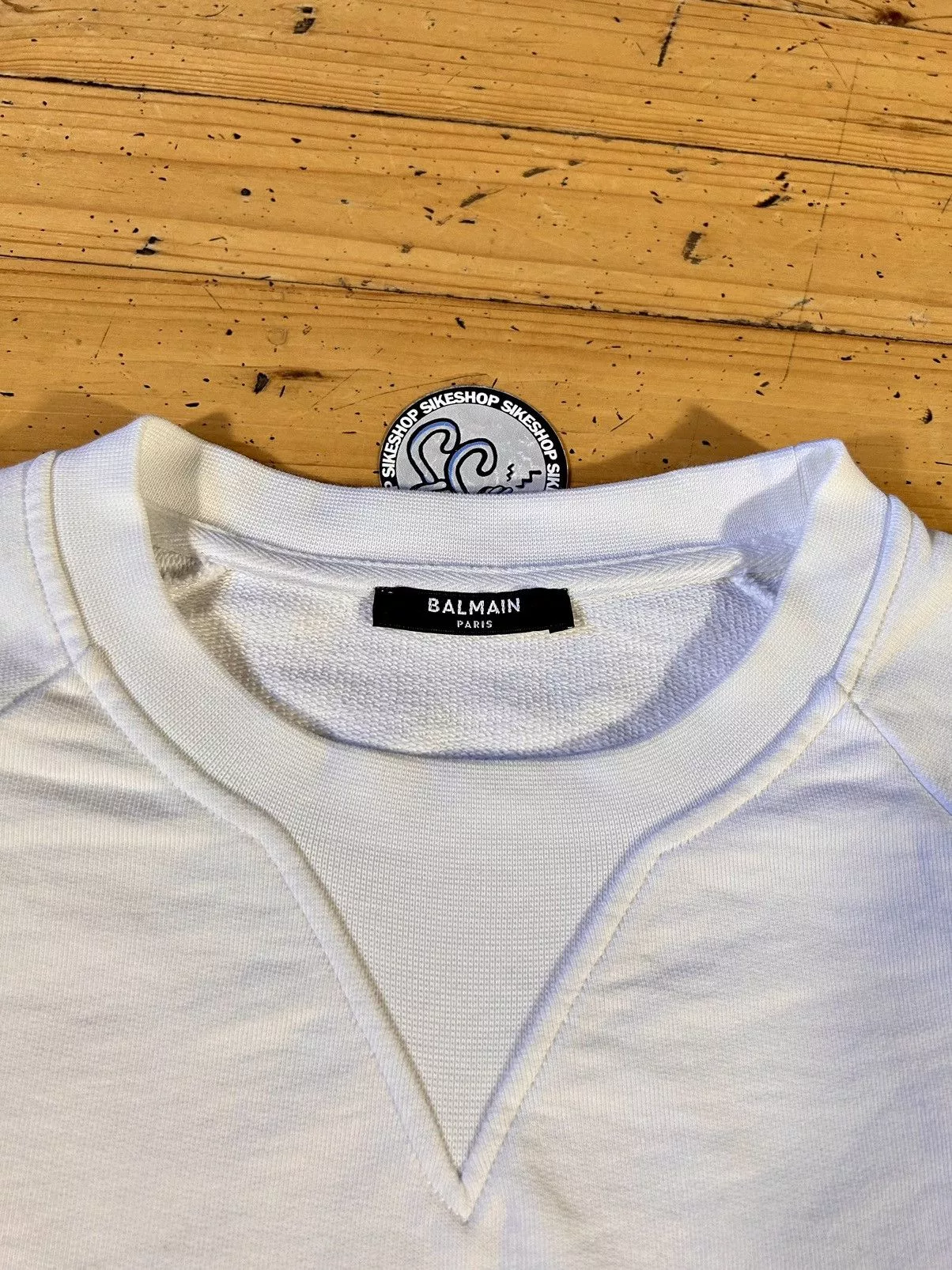 Balmain Long Sleeve T Shirts Balmain White Sweatshirt