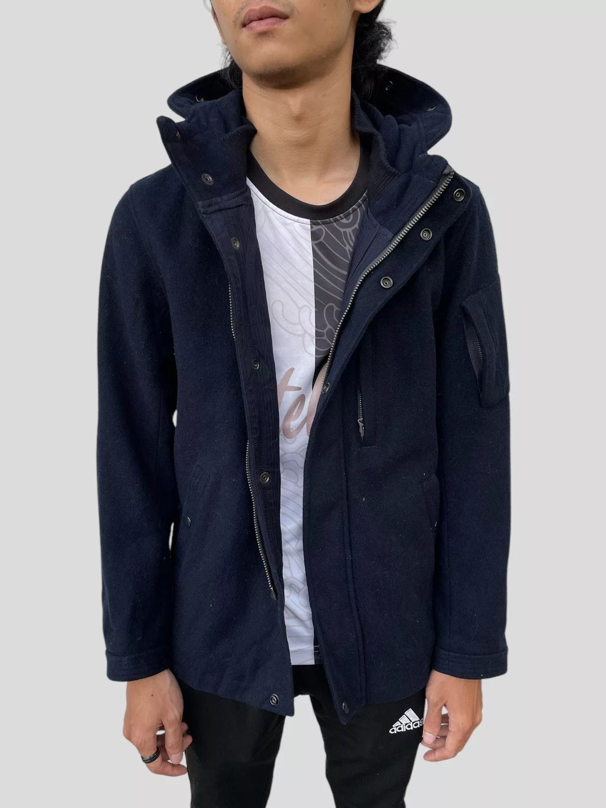 Designer Light Jackets Designer × monkey time Monkey Time Hoodie Jacket Blue Streetwear