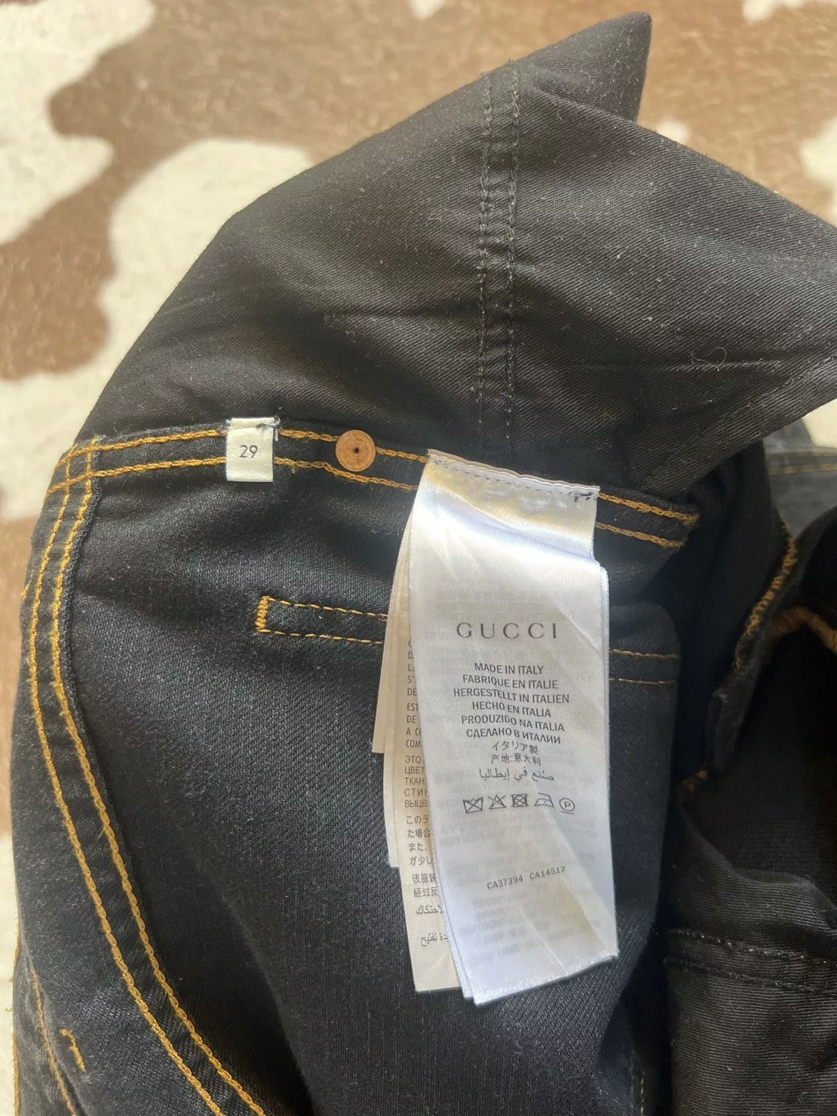 Gucci Denim black embroidered gucci jeans