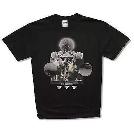 Designer Short Sleeve T Shirts Designer Alice in Chains Shirt Triangles & Circles T-shirt - M Black