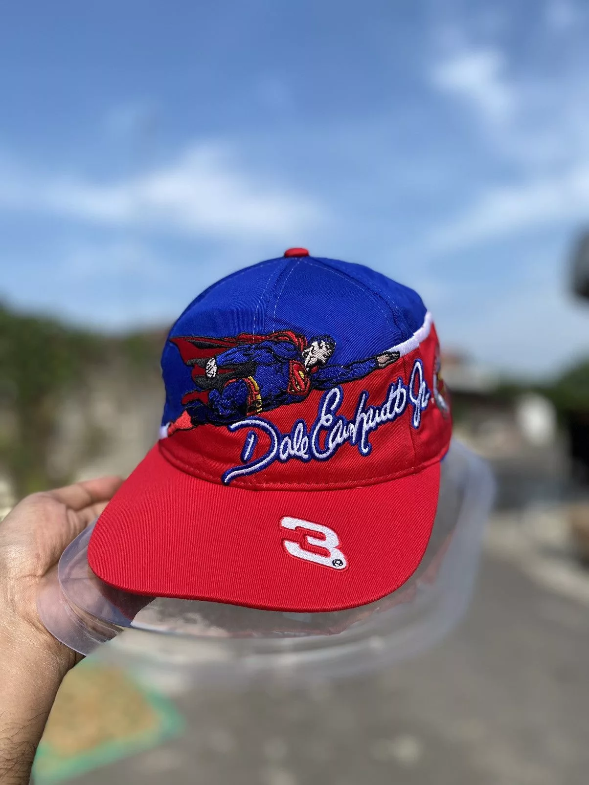 NASCAR Hats NASCAR × Vintage × Warner Bros Superman Racing Hat 90s Nascar Dale Earnhardt Jr ACDelco Blue