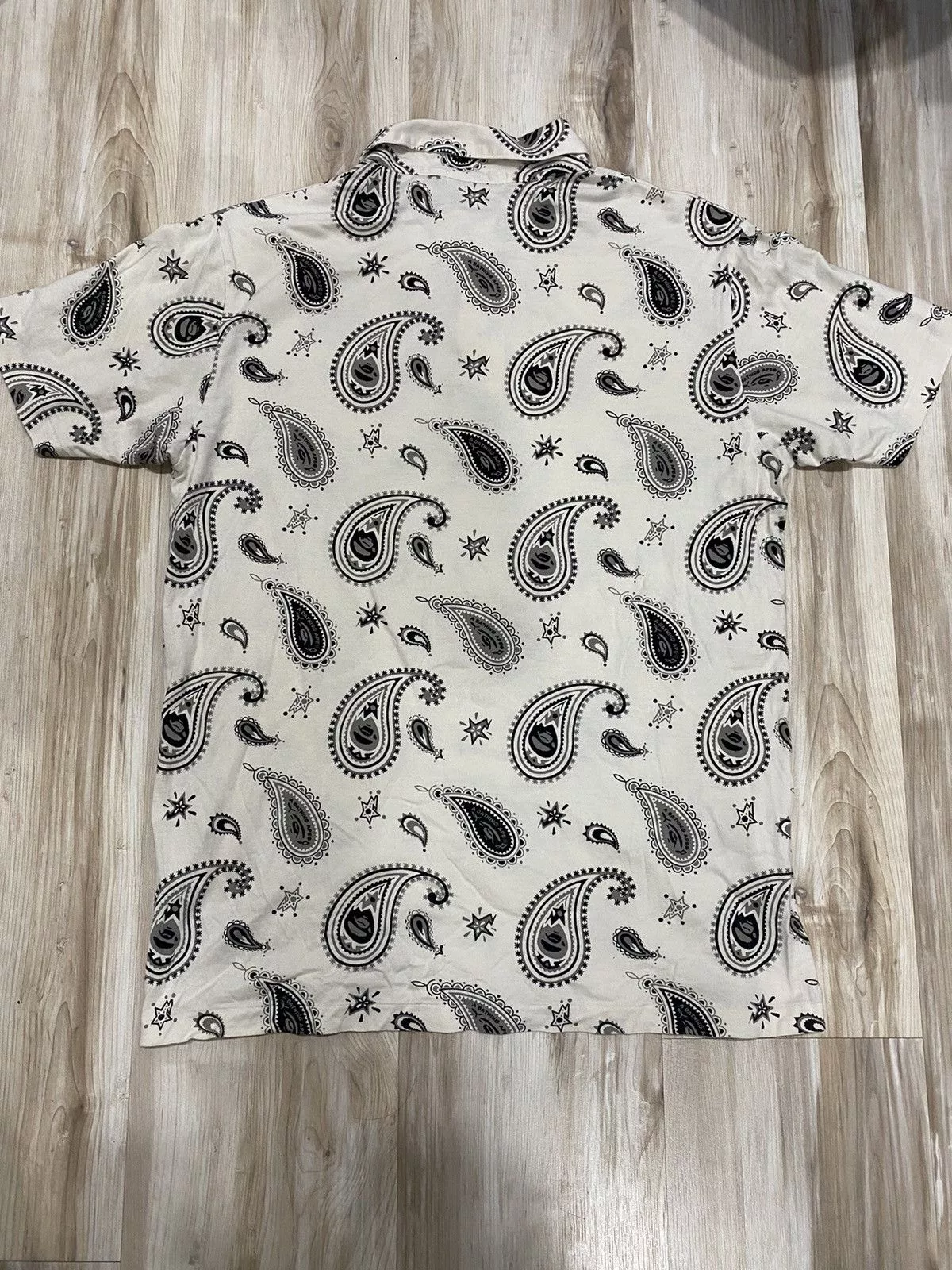 Bape Shirts Button Ups Bape Paisley Button Up S/S Shirt White