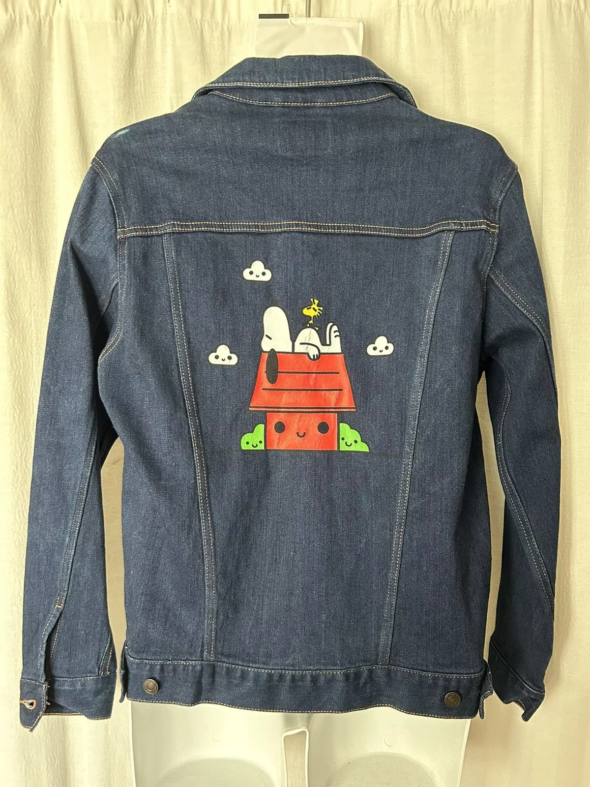 Peanuts Denim Jackets jacket: sam and tury threadfast Peanuts snoopy woodstock lg Blue