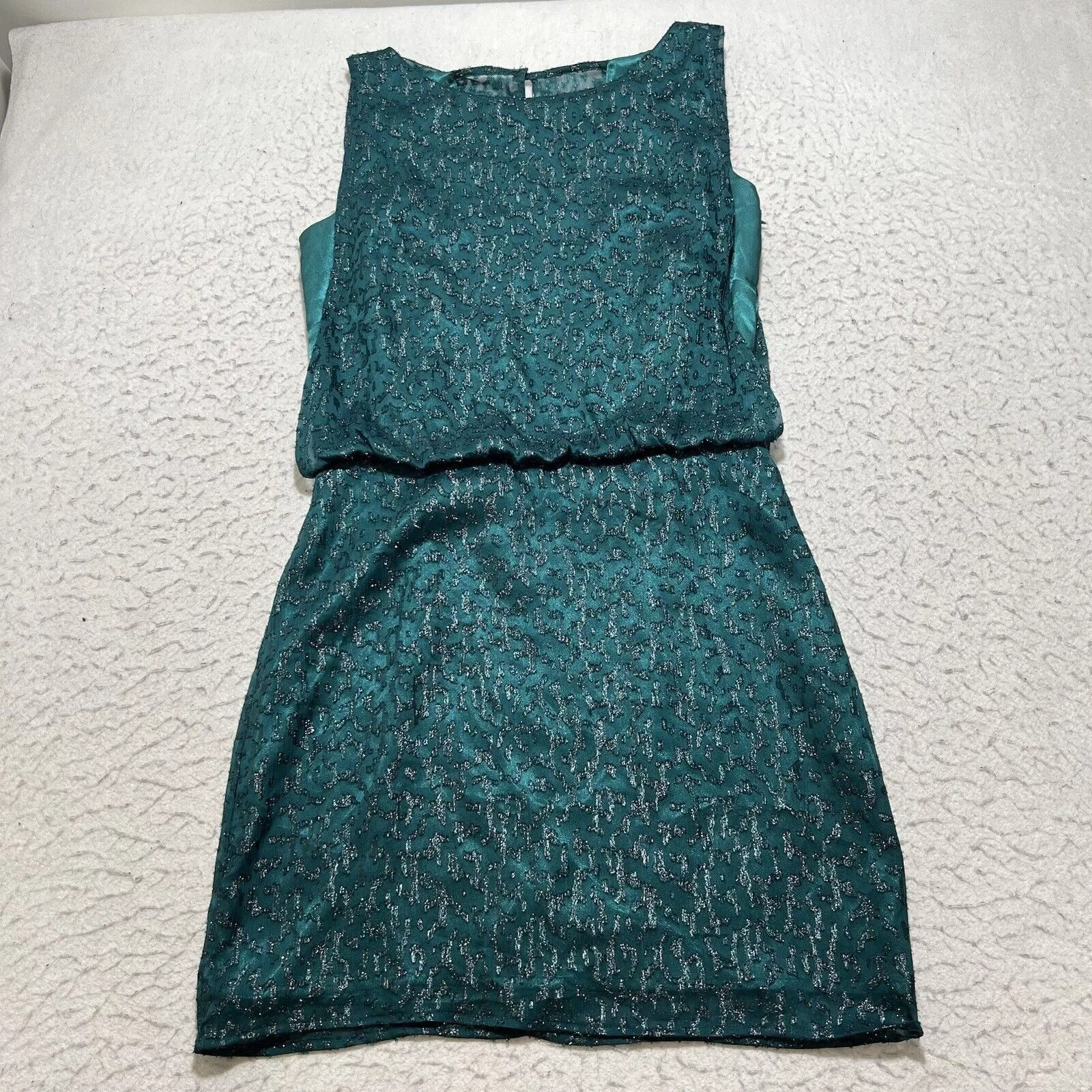 Laundry by Shelli Segal Mini Dresses Laundry by Shelli Segal Teal Green Sleeveless Metallic Dress