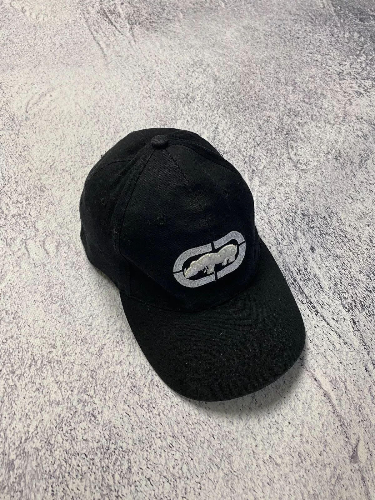 Ecko Unltd. Hats Ecko Unltd. × Vintage Vintage Ecko Unltd. Marc Ecko Big Logo FlexFit Cap Hat Rap Black Streetwear