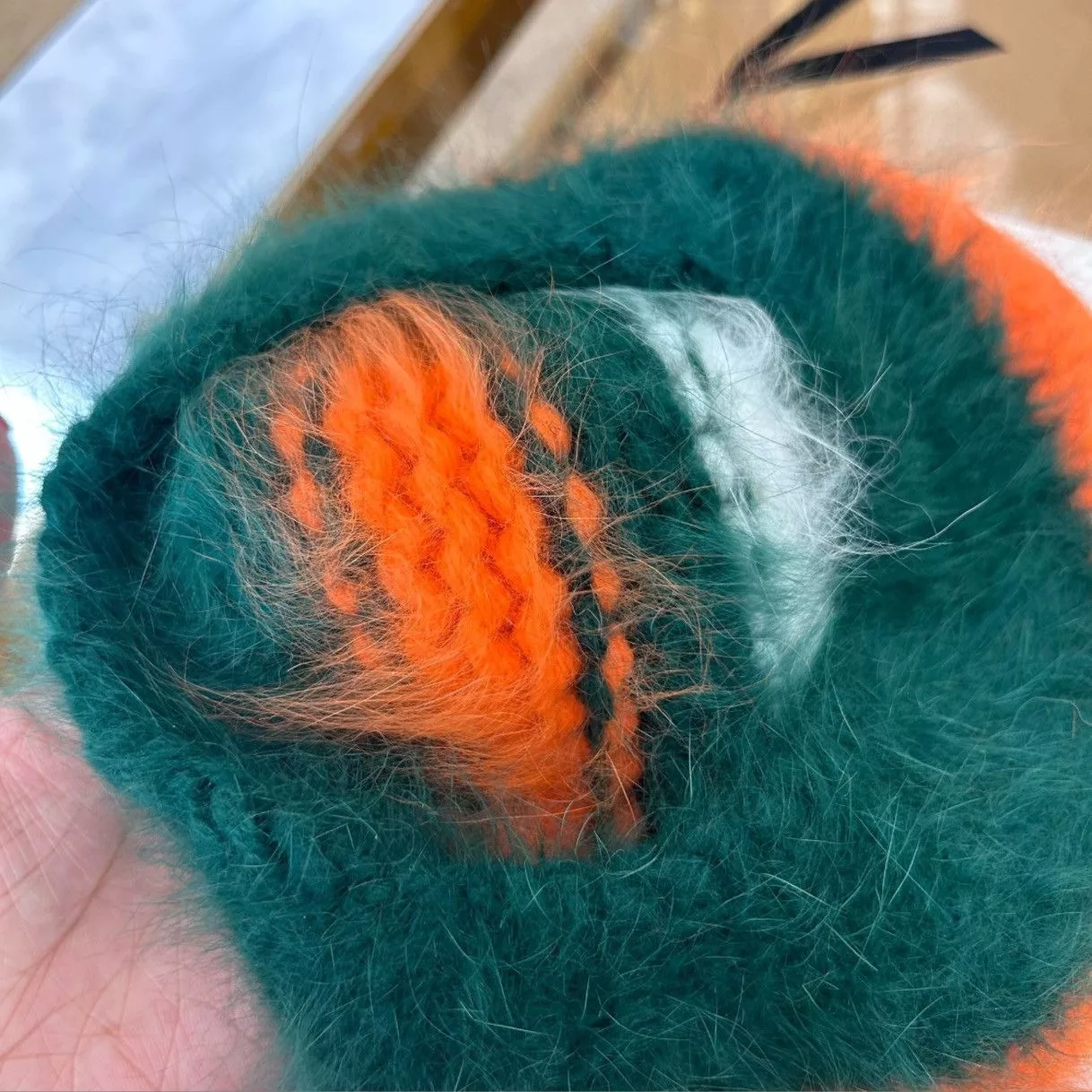 Gucci Hats GUCCI runway Angora Beret Green