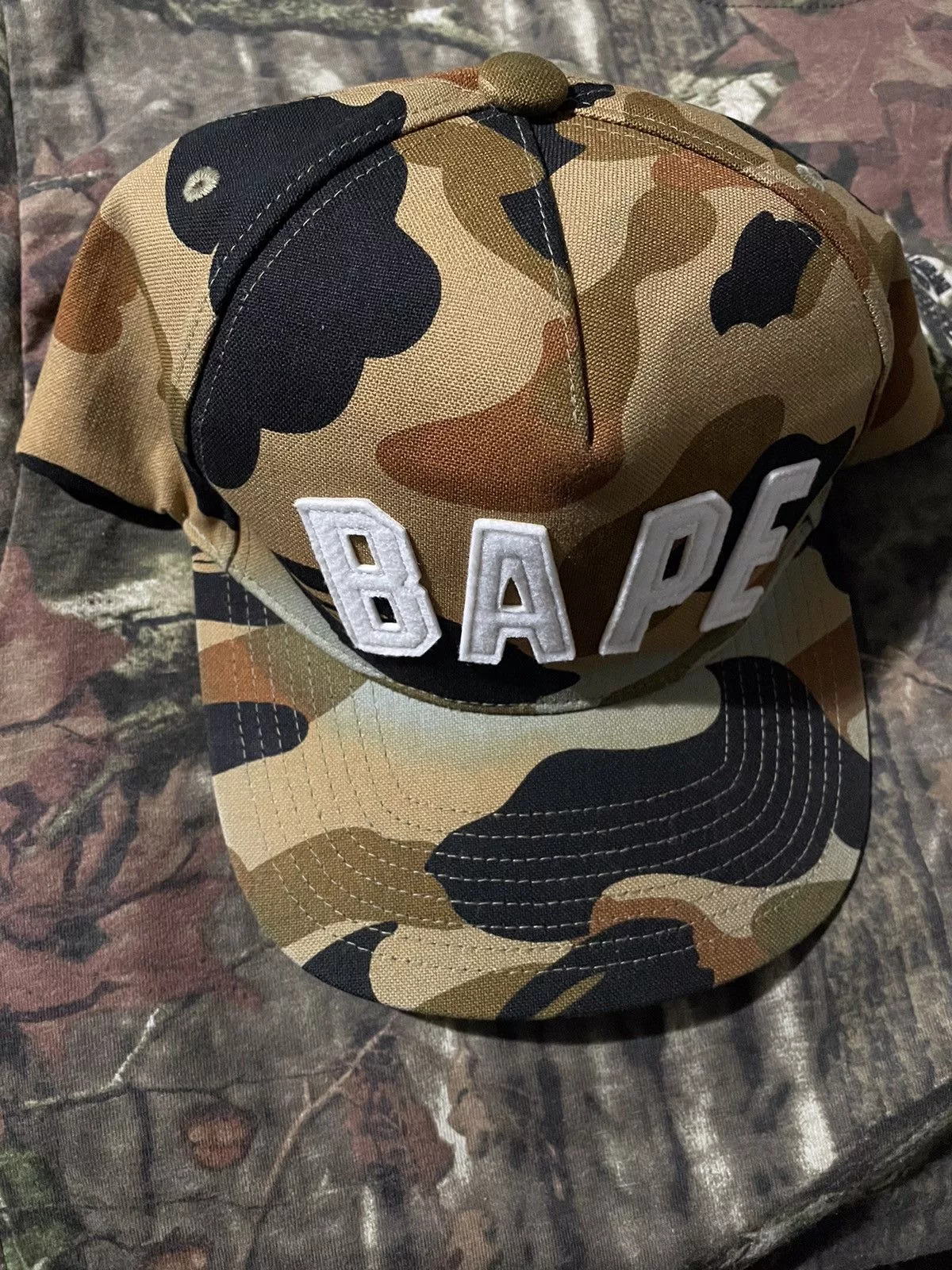 Bape Hats Bape 1st Camo Snapback Cap Green