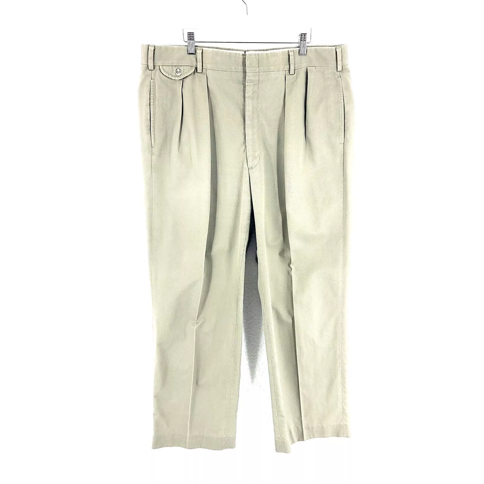 Brooks Brothers Casual Pants Brooks Brothers Pleated Cotton Khaki Tan Suspender Buttons C Beige