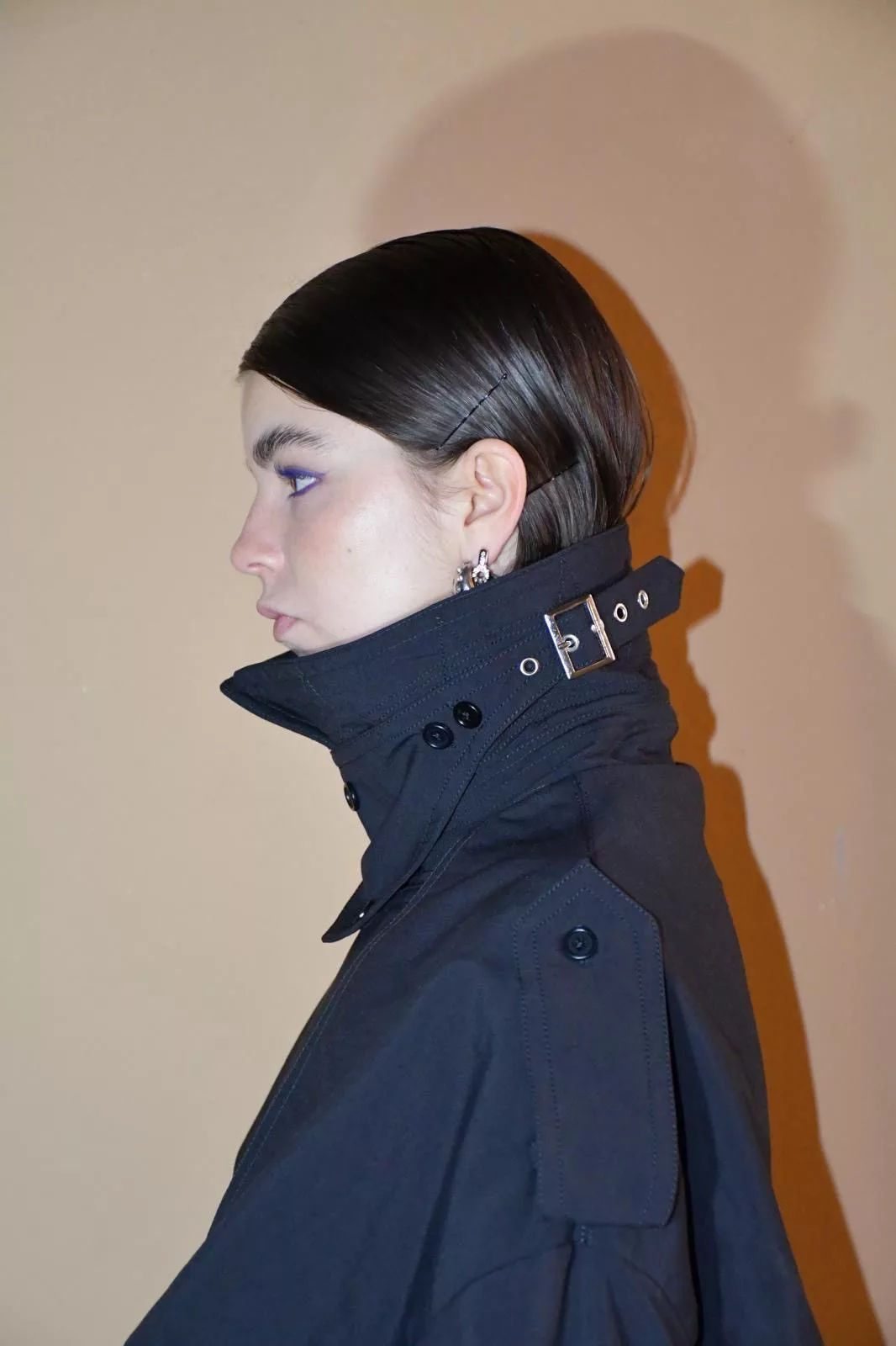 Designer Coats Designer Dark Navy Trench Coat Blue
