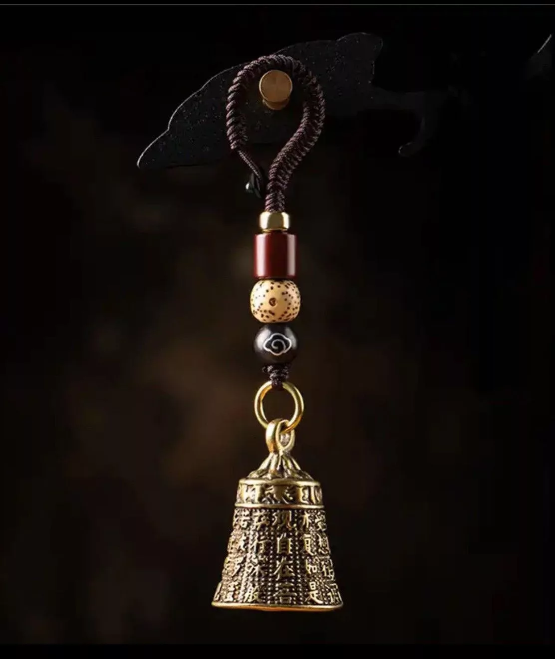 Vintage Miscellaneous Vintage Brass Tibetan Bell Keychains Red Streetwear