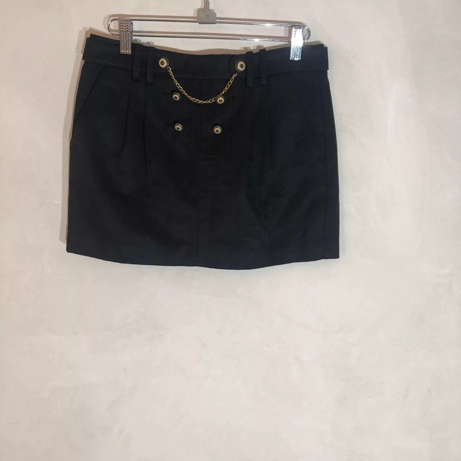 BCBGeneration Mini Skirts BCBGeneration BCBG button and chain design front mini Black
