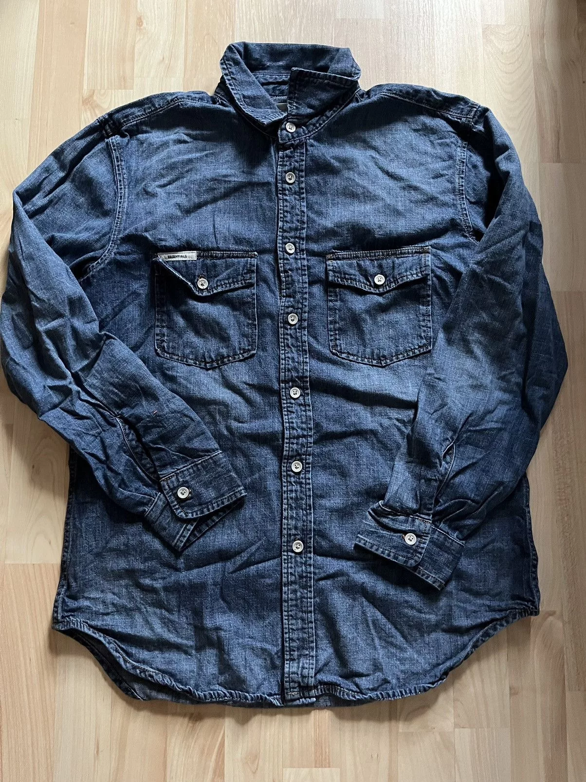 Essentials Shirts Button Ups Essentials × Fear of God Fear of god essentials Jean shirt Blue