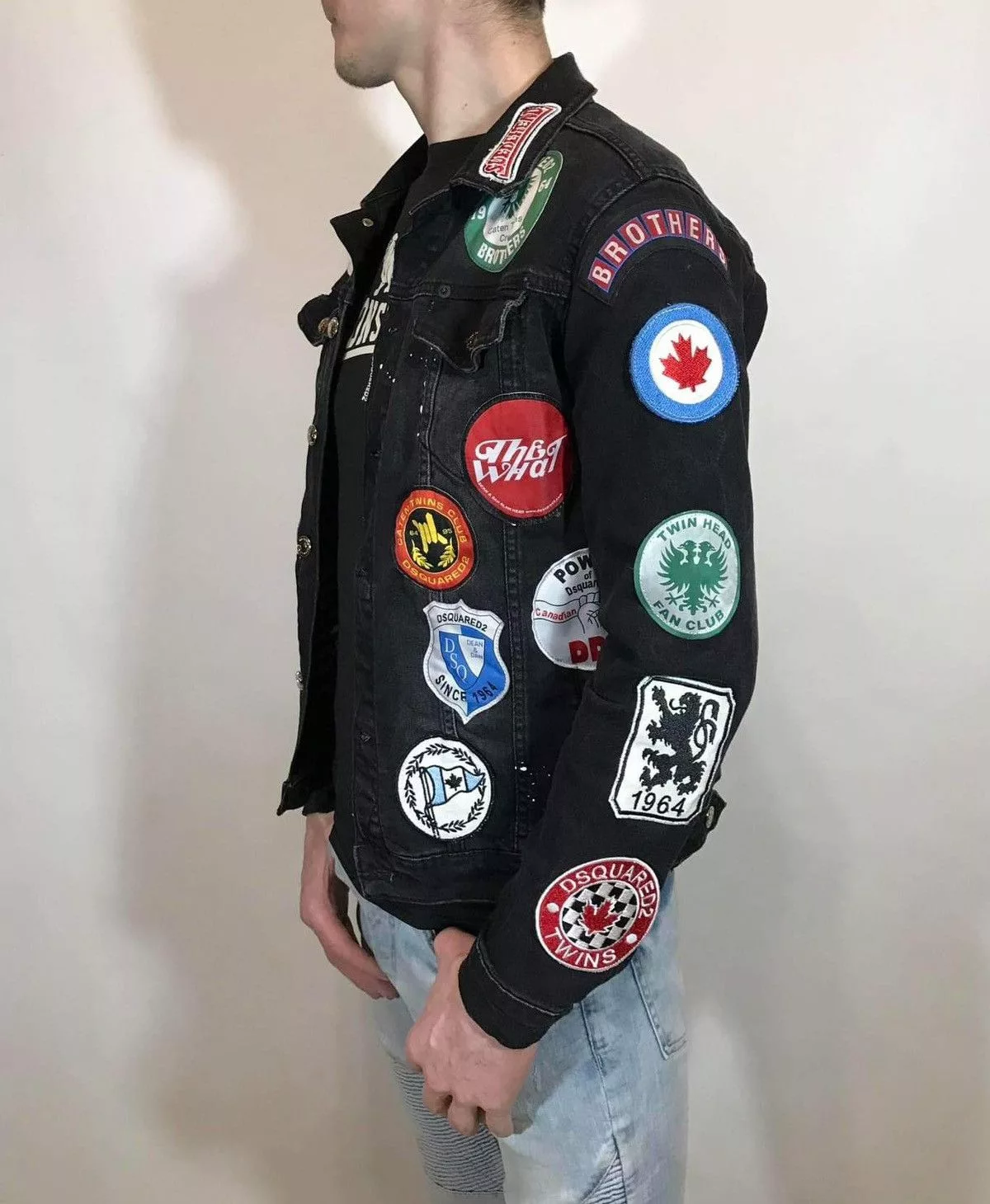 Dsquared2 Denim Jackets Dsquared2 made in Italy denim jacket with patch patches Black
