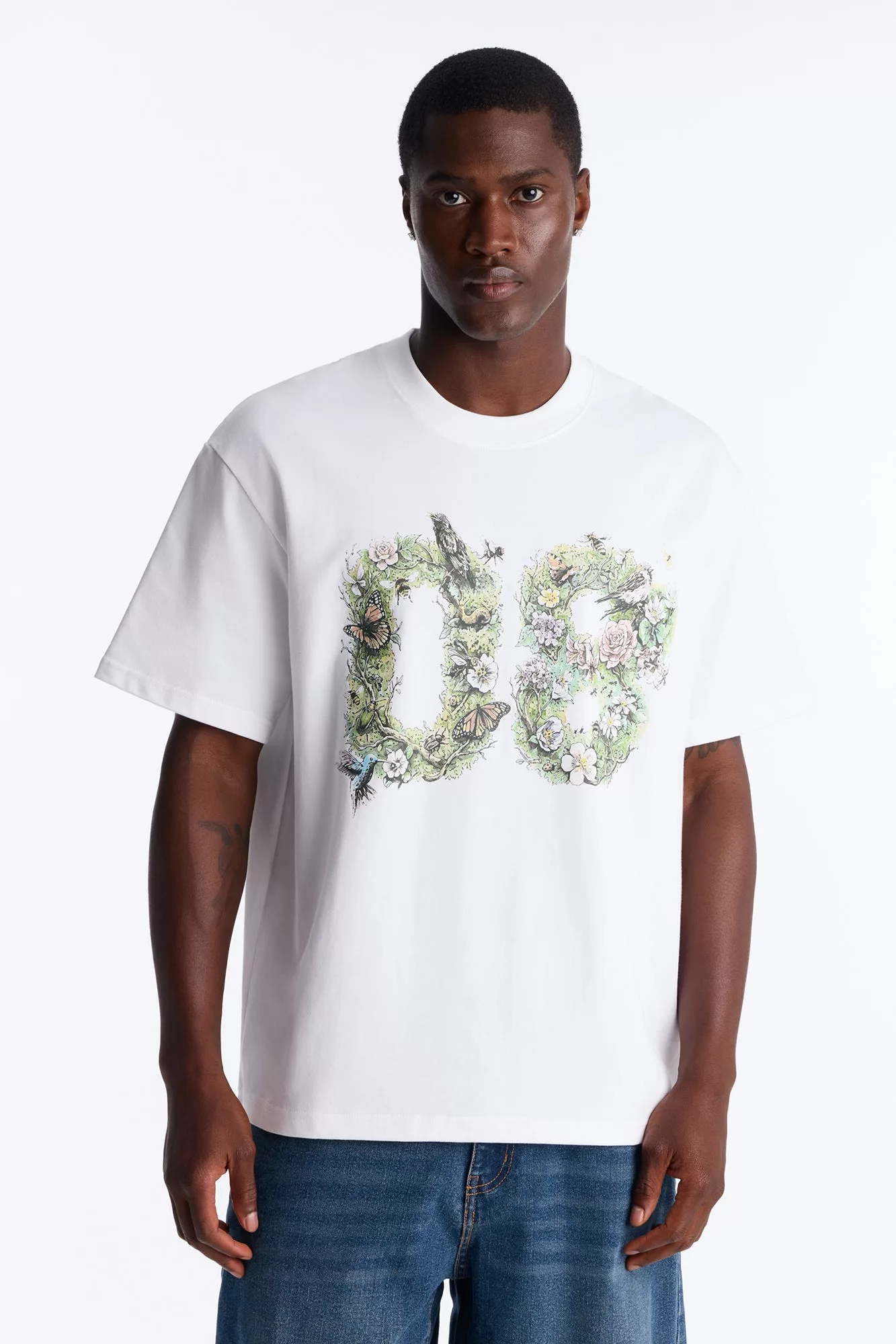 Garden 08 Extra Heavyweight Oversized Short Sleeve Tee - White