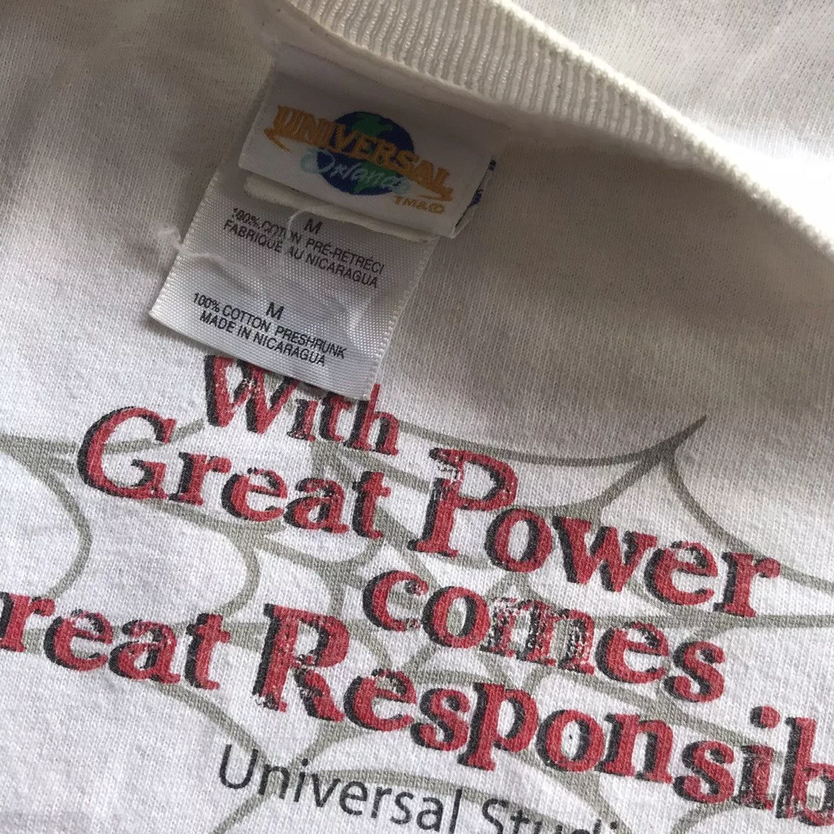 Marvel Comics Short Sleeve T Shirts Marvel Comics × Universal Studios Vintage 2003 Marvel - Spider Man Universal Studio White