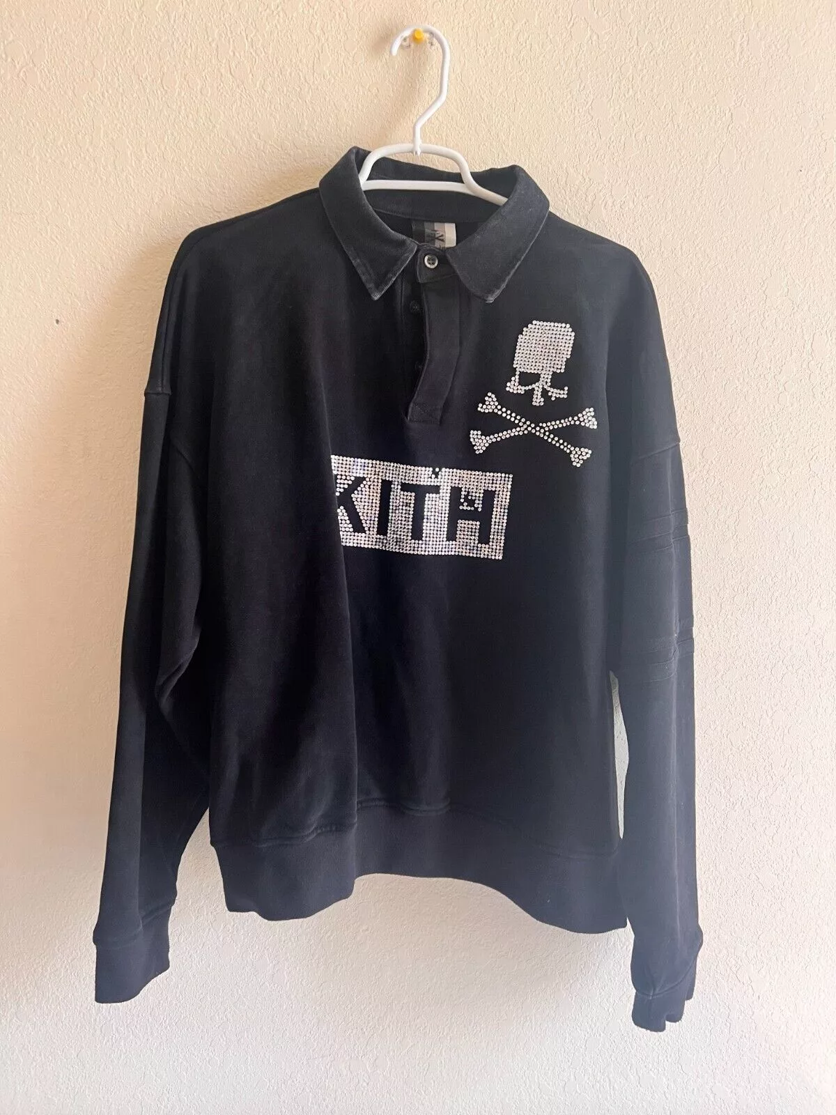 Kith Polos Kith × Mastermind Japan Kith x Mastermind Rugby Polo Shirt Embellished Swarovski Black