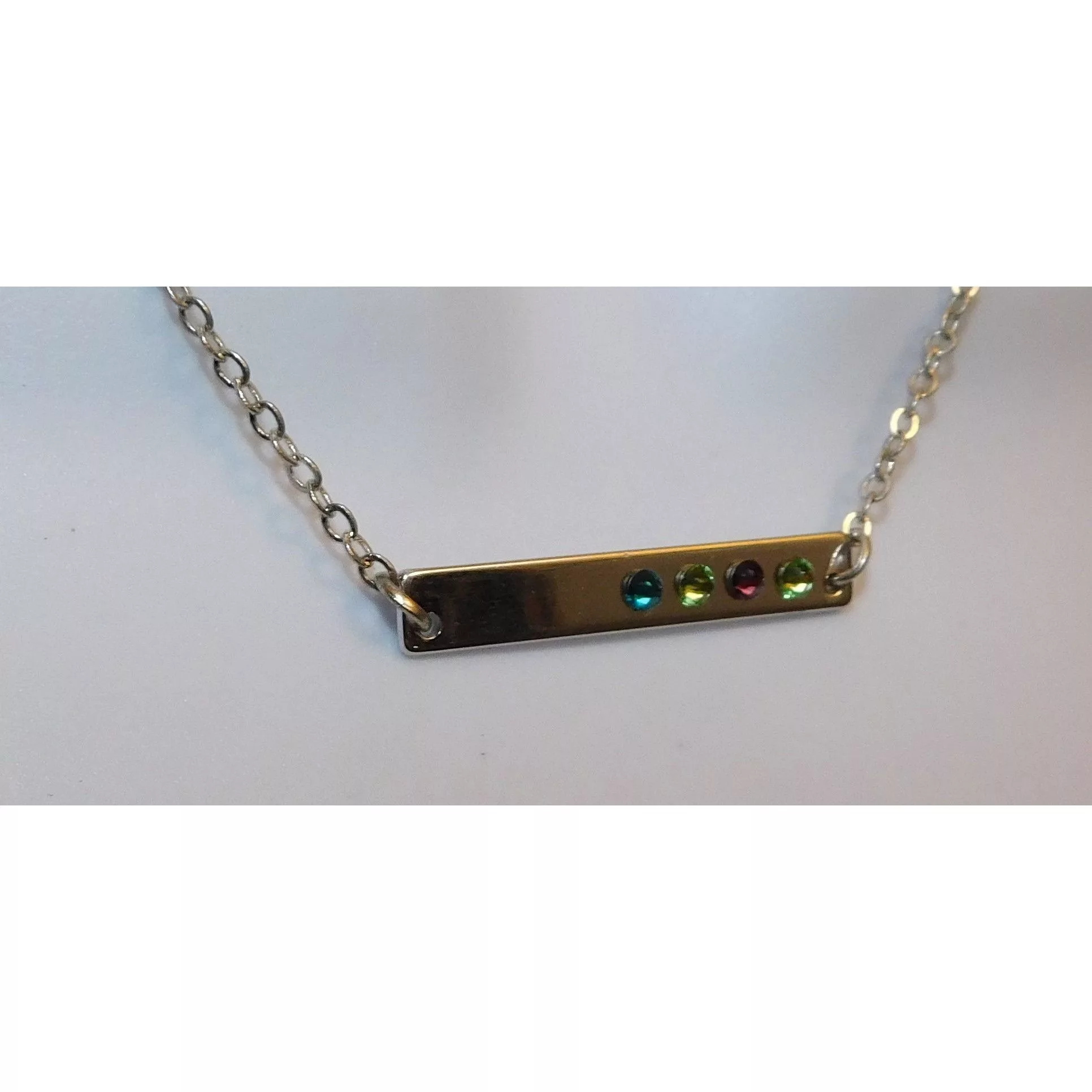 Other Necklaces Other Silver Rhinestone Bar Necklace Multi