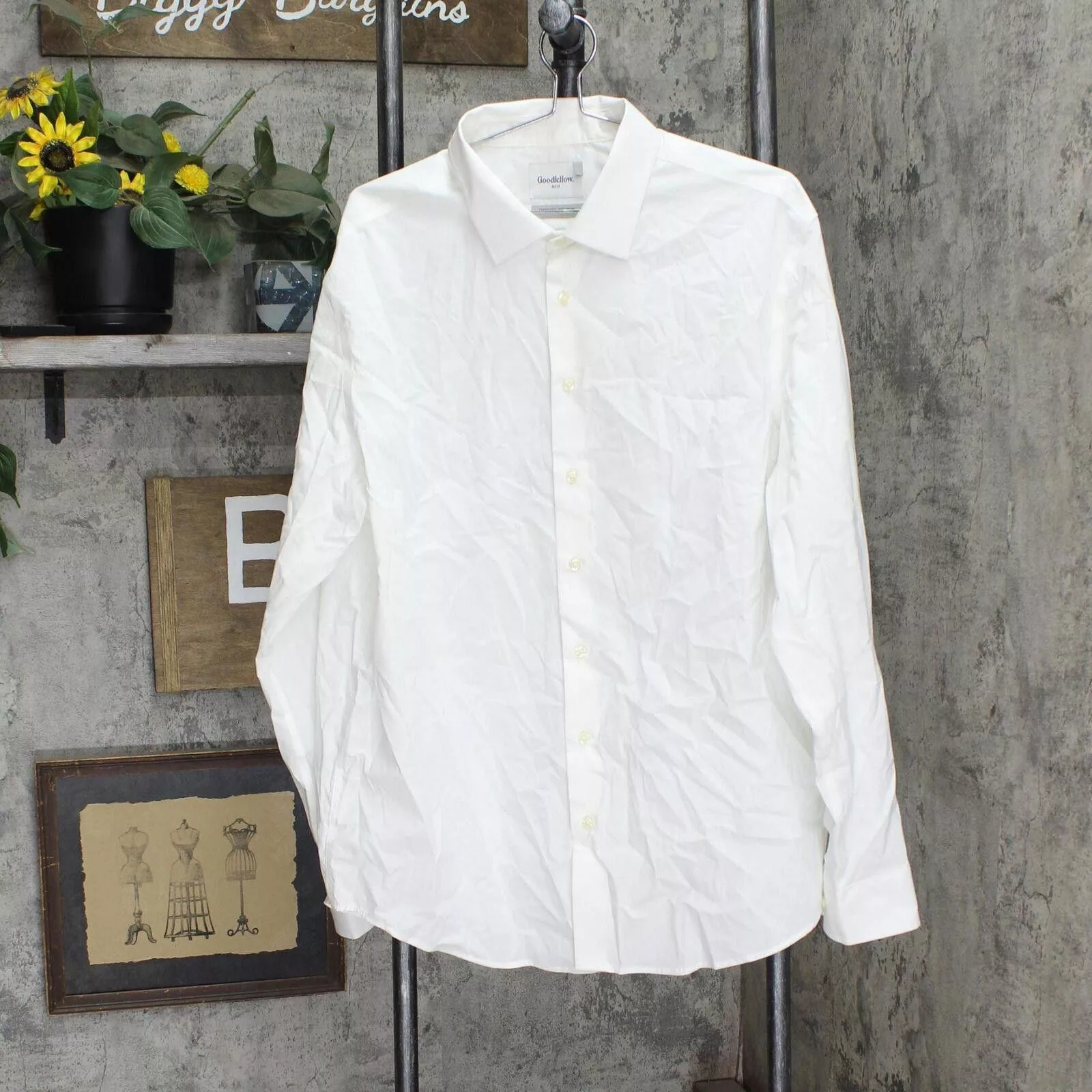Designer Formal Shirting Designer Goodfellow & Co. Men's Button-Down Shirt White XL 17-17 1/2