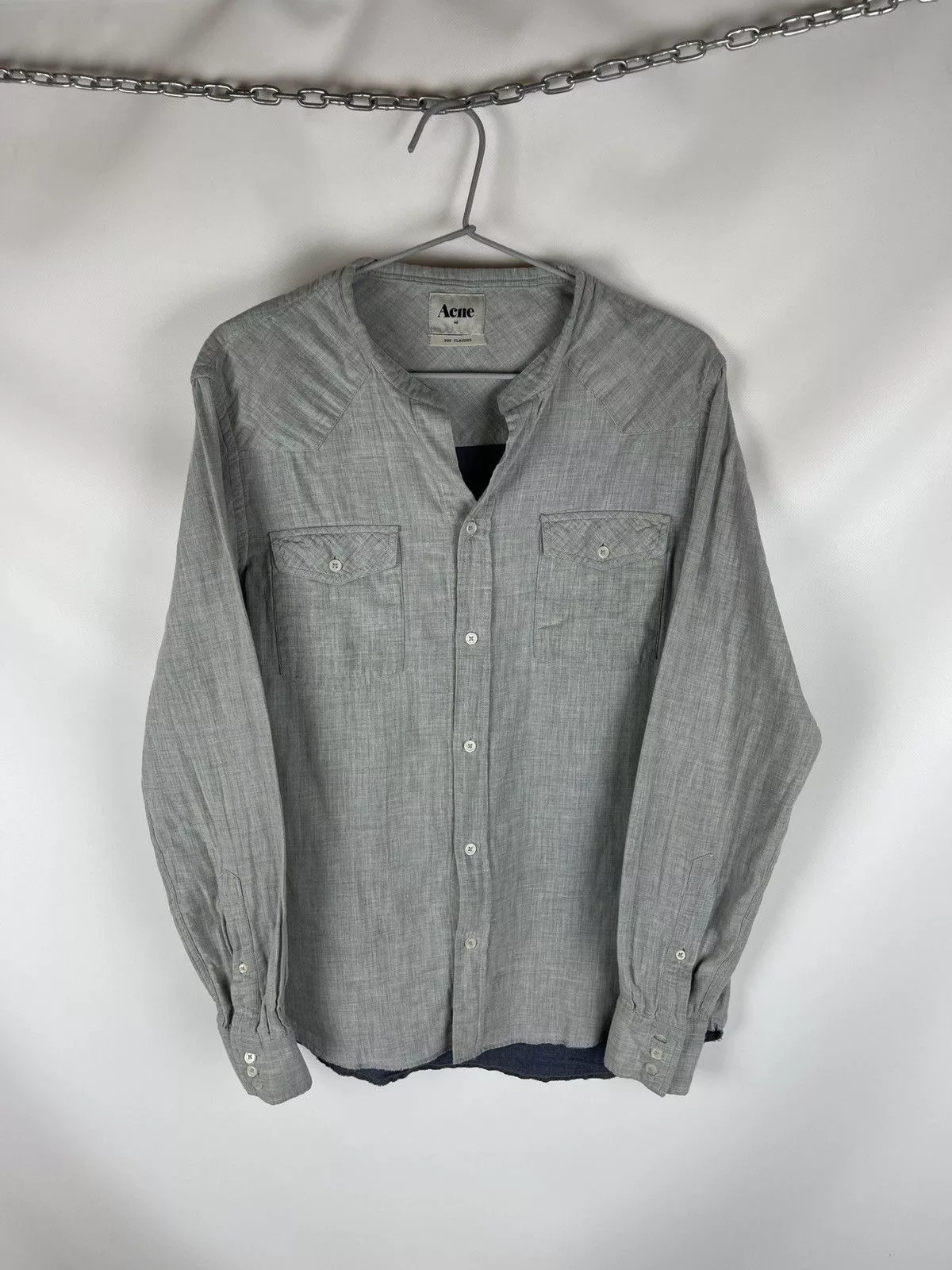 Acne Studios Shirts Button Ups Acne Studios Acne Pop Classics Soft Western AW10 long sleeve shirt Gray Streetwear
