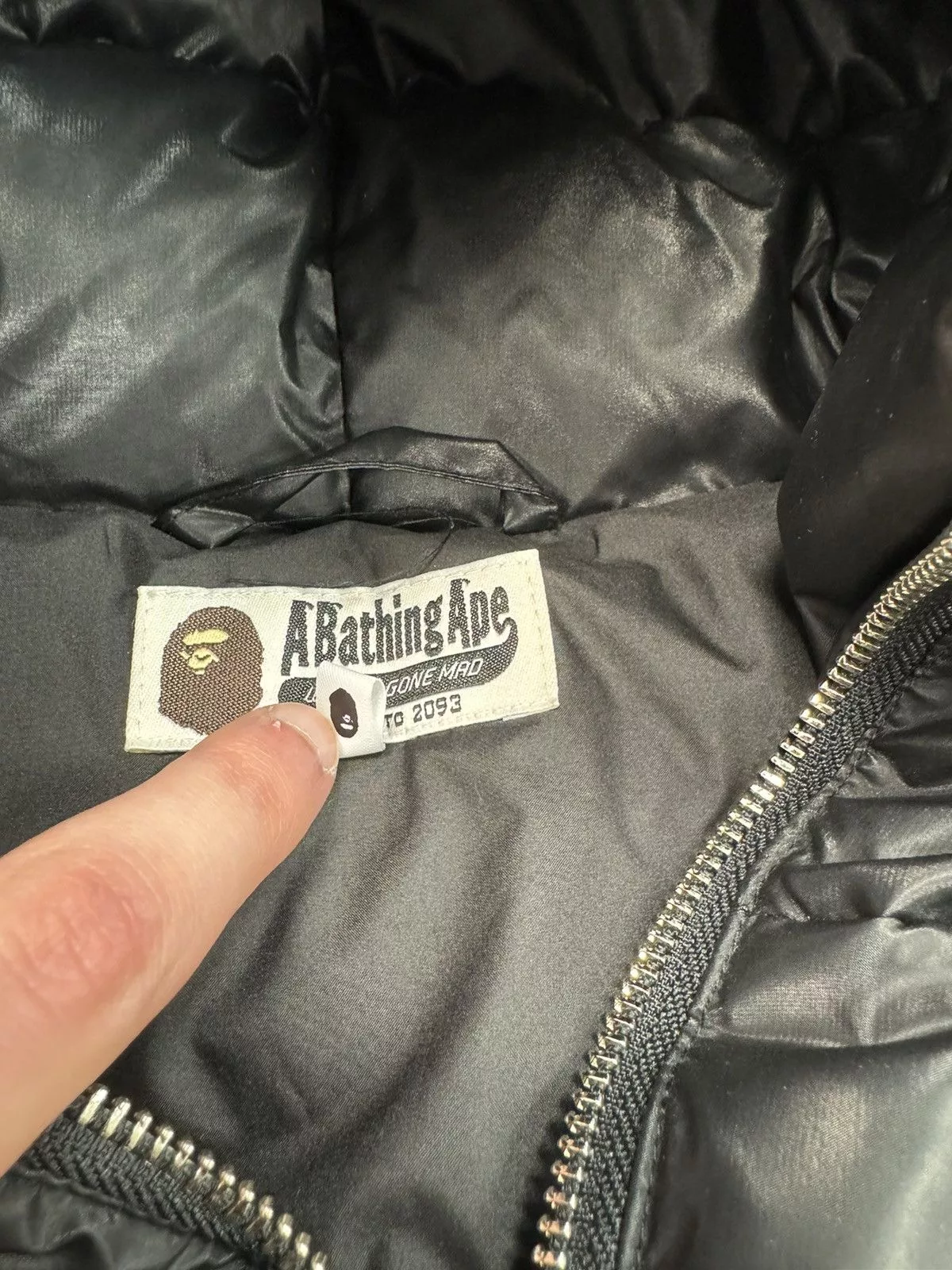 Bape Light Jackets BAPE Shark Puffer Jacket Full Zip Black