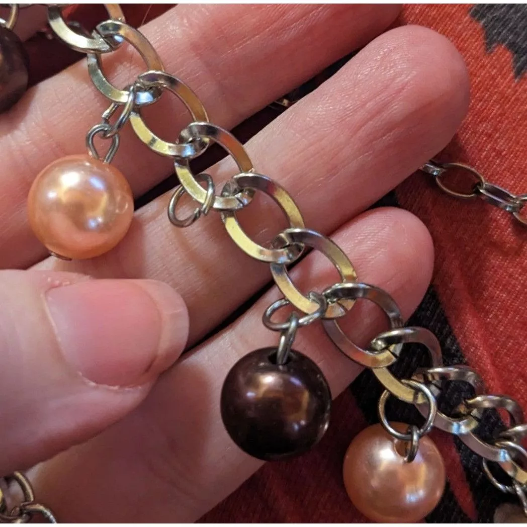 Other Necklaces Other Multilayer Chain Pearl Fringe Necklace Silver